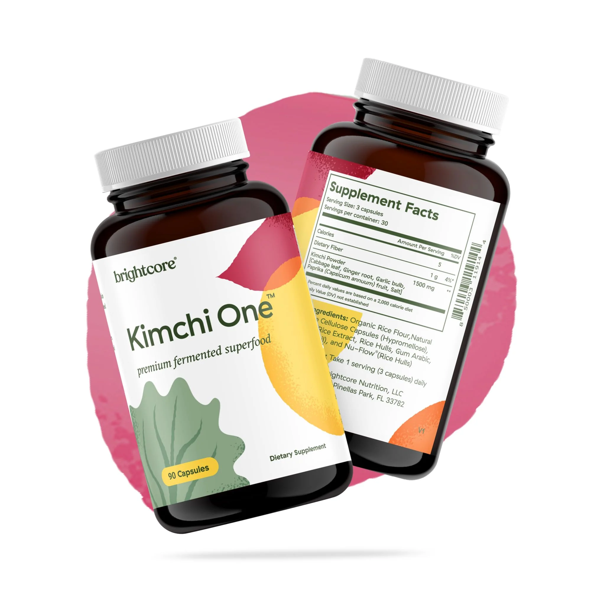 Brightcore Kimchi One Capsules – Probiotic & Enzyme Nutrition for Gut Health | Gluten-Free, 90 Vegan Capsules - Image 8