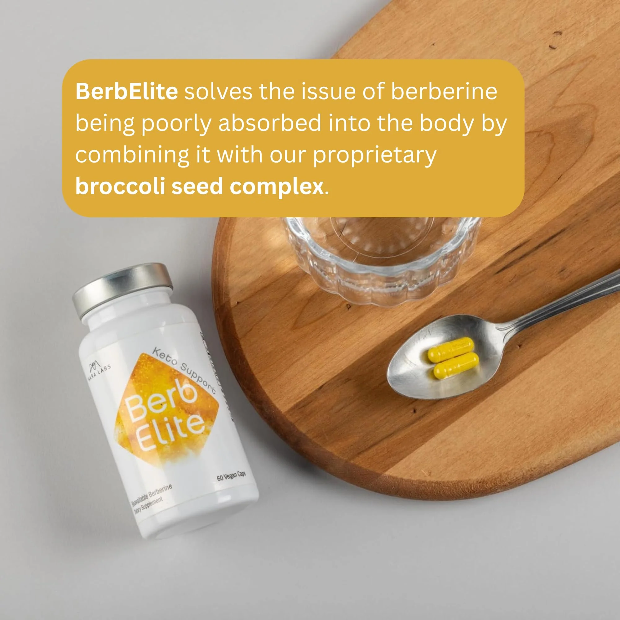 BrocElite Mara Labs BerbElite: 350mg Berberine HCL + Broccoli Seed Complex | 120 Vegan Capsules - Image 16