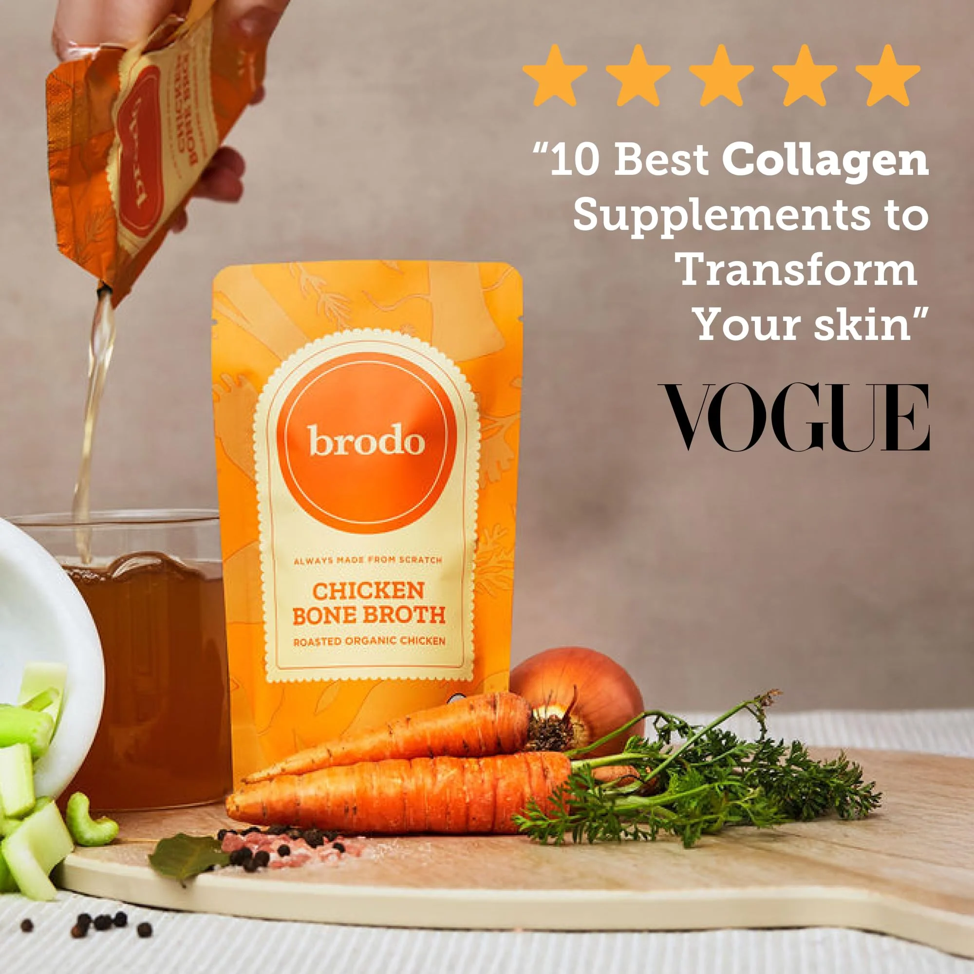 Brodo Organic Chicken Bone Broth with Collagen — Low Sodium, Protein-Rich (4x25 oz Pouches) - Image 10