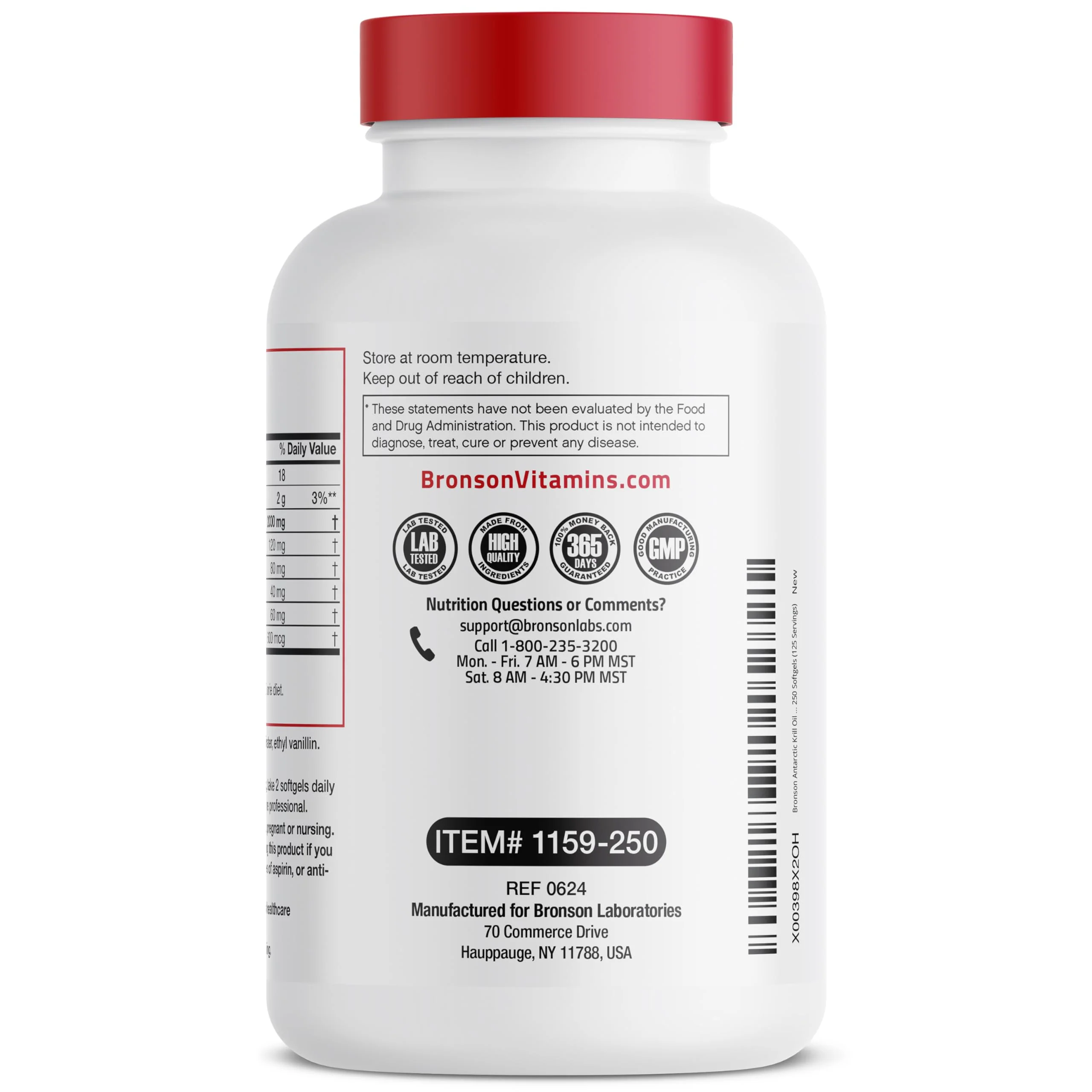 Bronson Antarctic Krill Oil 2000 mg with Omega-3s EPA, DHA, Astaxanthin and Phospholipids - 250 Softgels (125 Servings) - Image 7