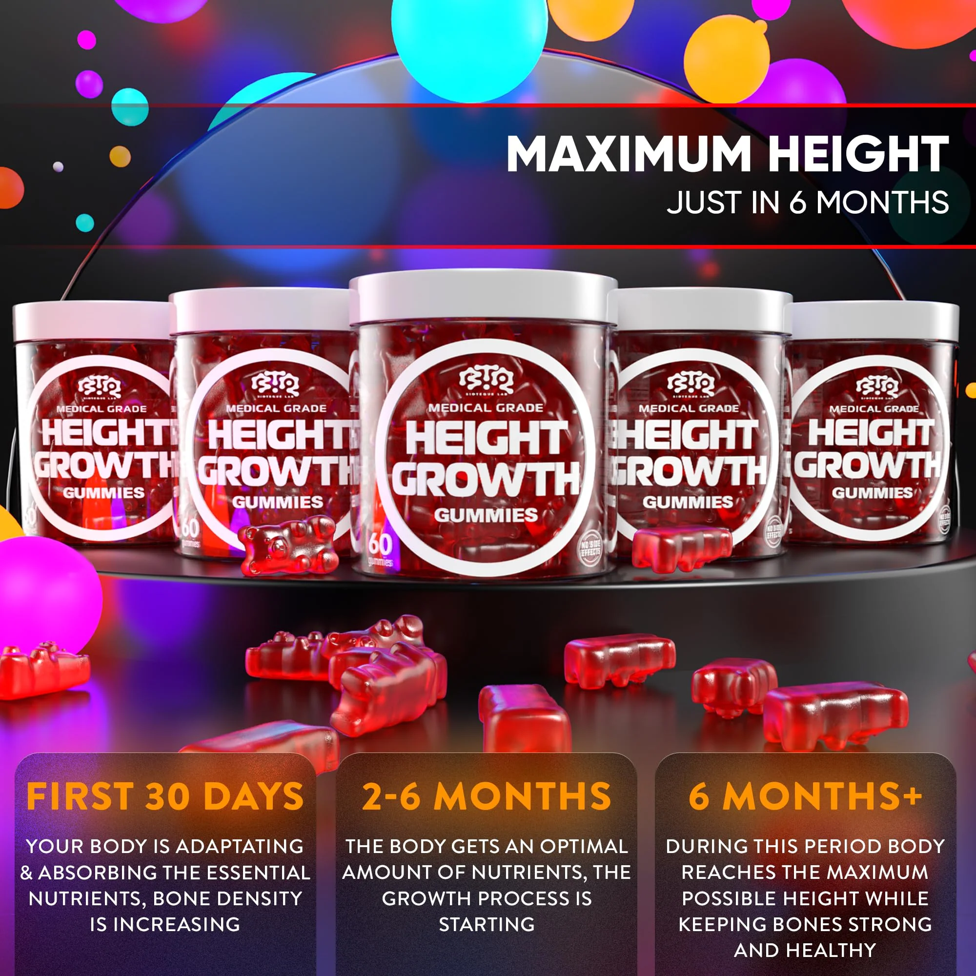 BTQ BIOTEQUE LAB BIOTEQUELAB Height Growth Gummies – Multivitamin for Teens, Kids & Adults - Image 11
