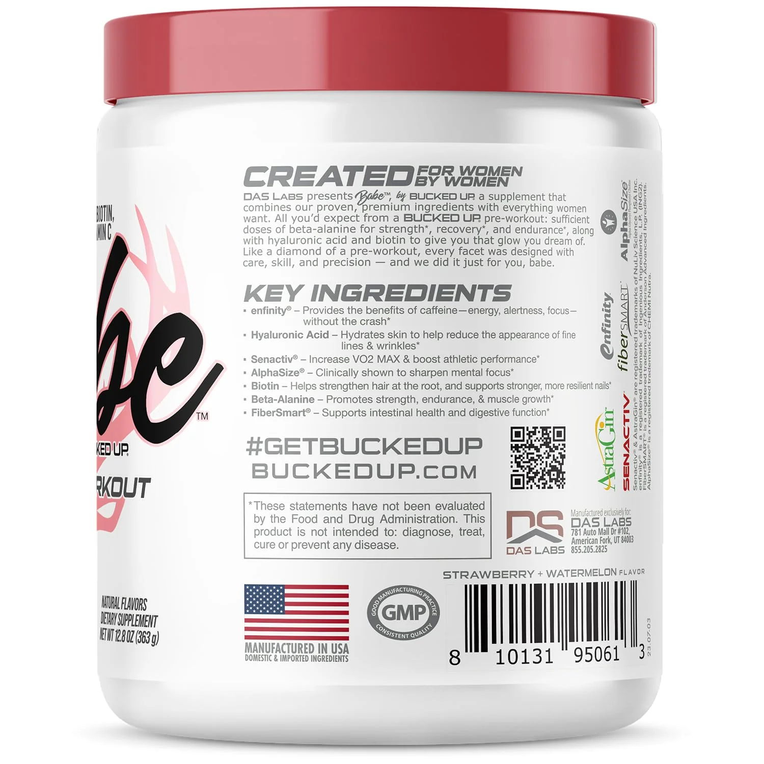 Bucked Up Babe Pre-Workout for Women – Watermelon Splash | 30 Servings | 12.8 oz - Image 5