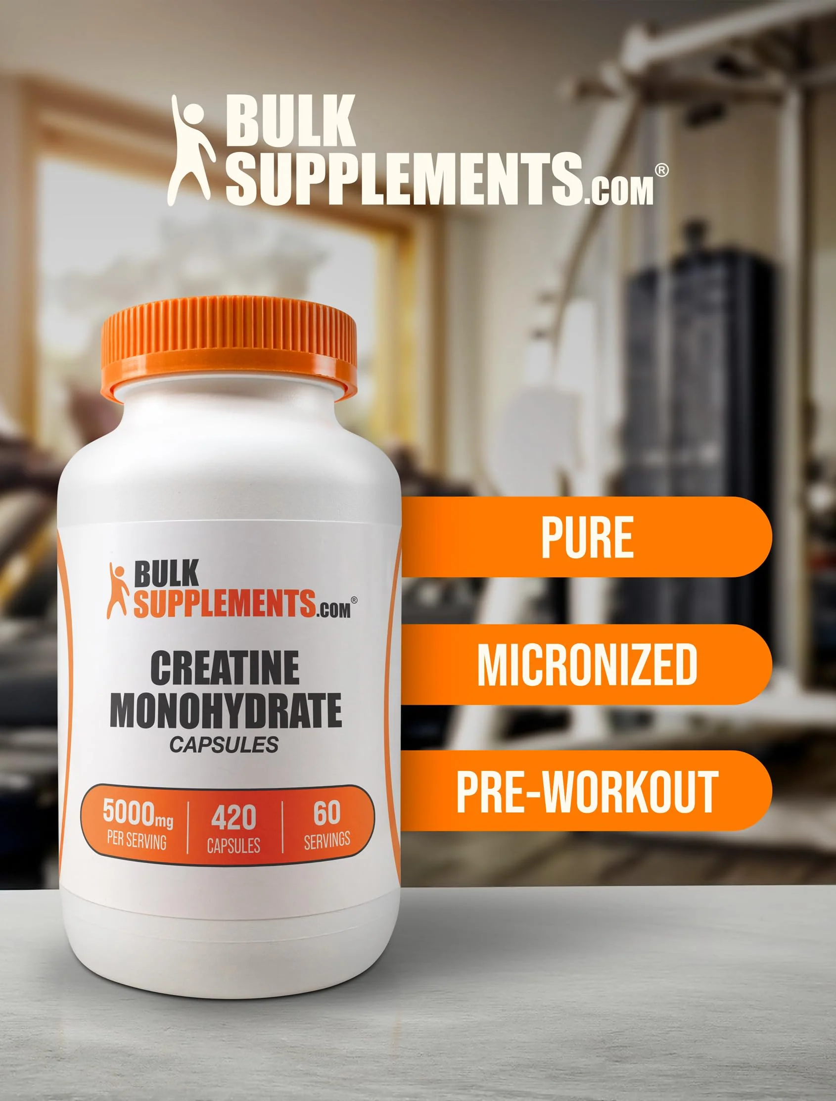BulkSupplements Creatine Monohydrate Capsules – Micronized, 5000mg per Serving | Gluten Free | 420 Count - Image 5