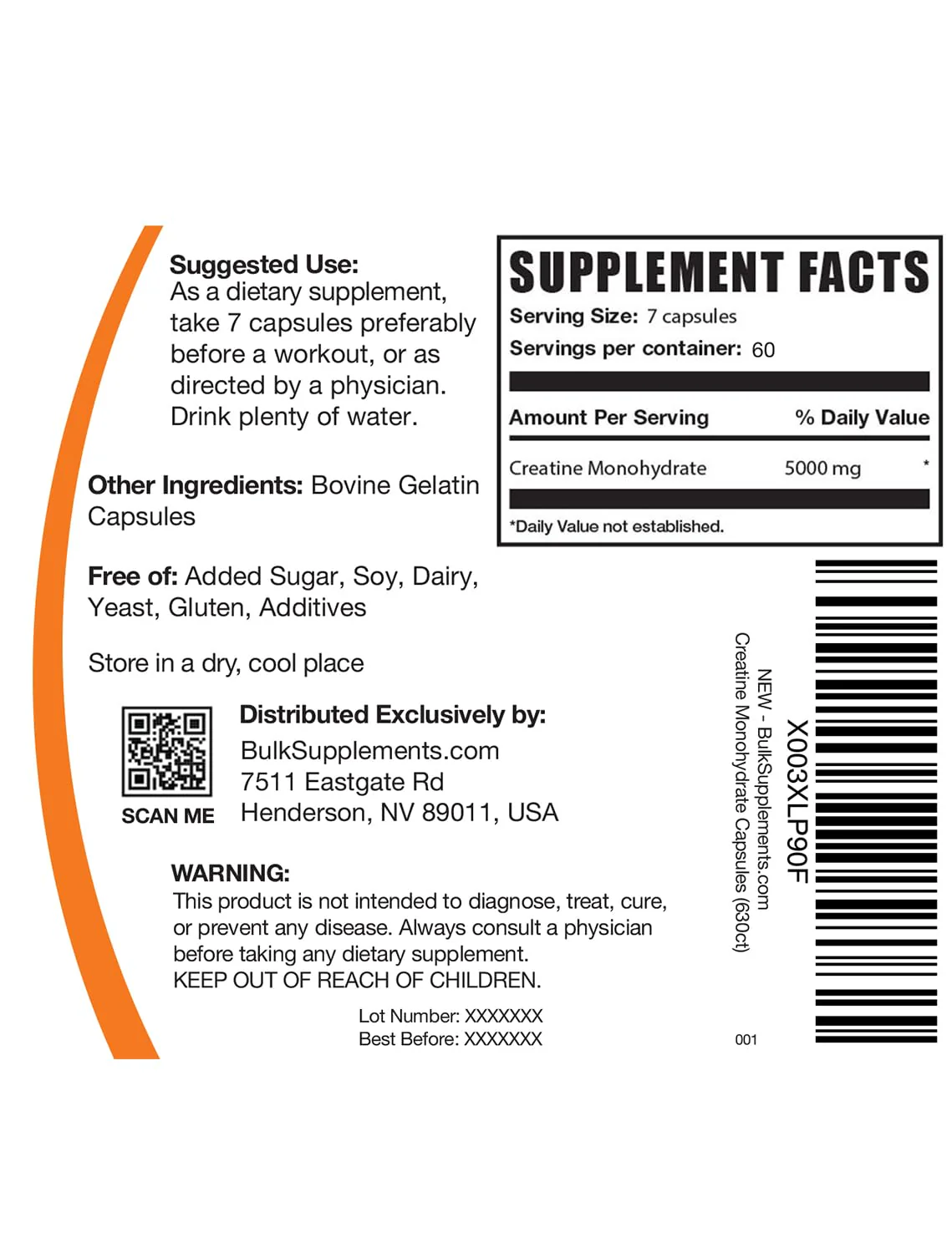 BulkSupplements Creatine Monohydrate Capsules – Micronized, 5000mg per Serving | Gluten Free | 420 Count - Image 7