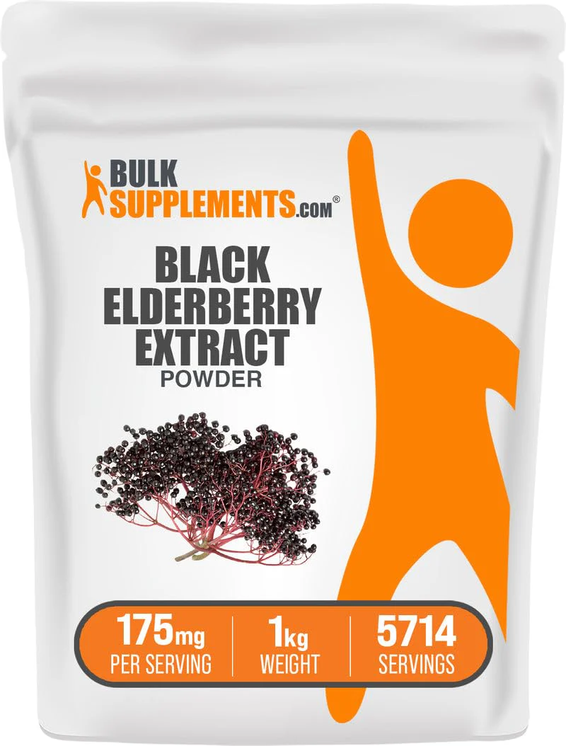 BulkSupplements Elderberry Extract Powder – Black Elderberry, 1kg, Gluten Free | 175 mg per Serving - Image 6