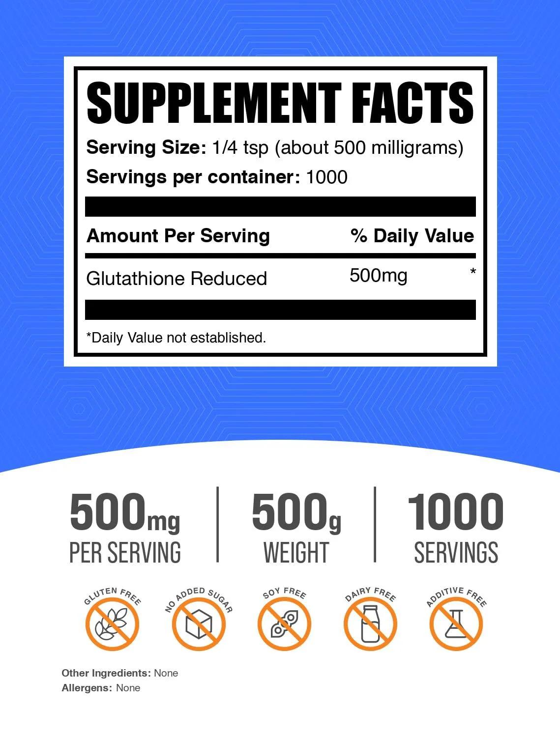 BulkSupplements Glutathione Reduced Powder – 500 mg per Serving, Gluten Free, 500 g - Image 2