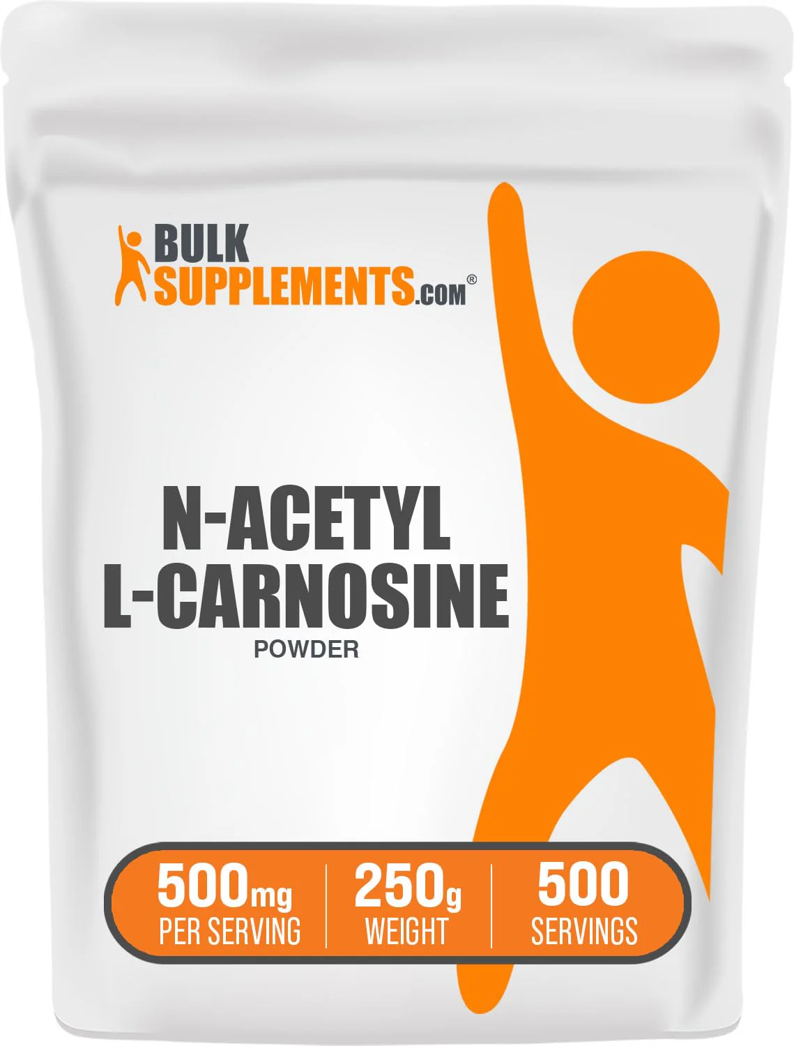 BulkSupplements N-Acetyl L-Carnosine Powder – 500mg per Serving, 250g (Gluten Free)