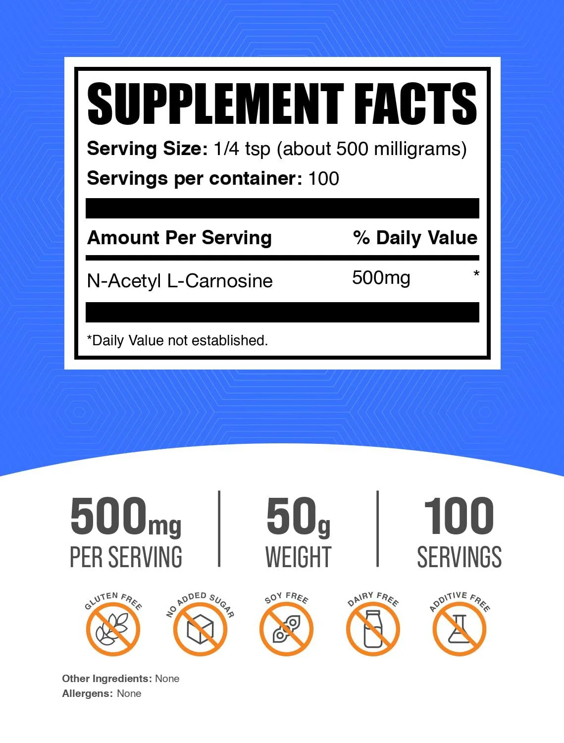 BulkSupplements N-Acetyl L-Carnosine Powder – 500mg per Serving, Gluten Free, 50g - Image 7