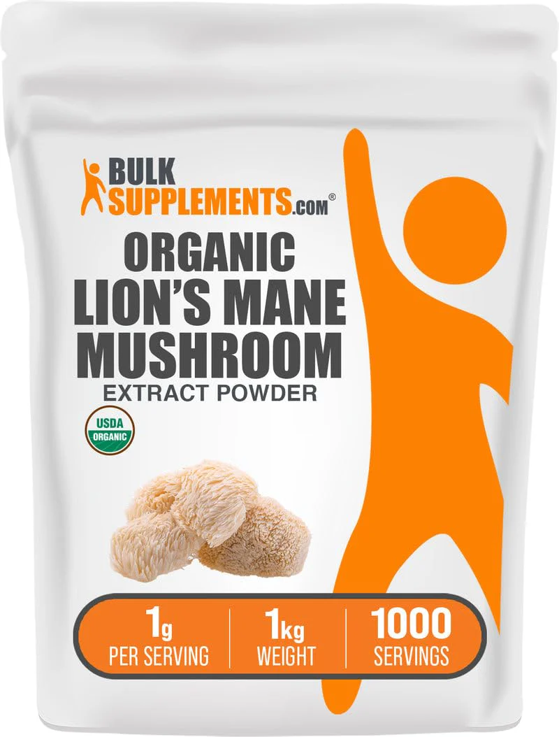 BulkSupplements Organic Lion's Mane Mushroom Extract Powder | Vegan, 1g/Serving, 1kg - Image 6