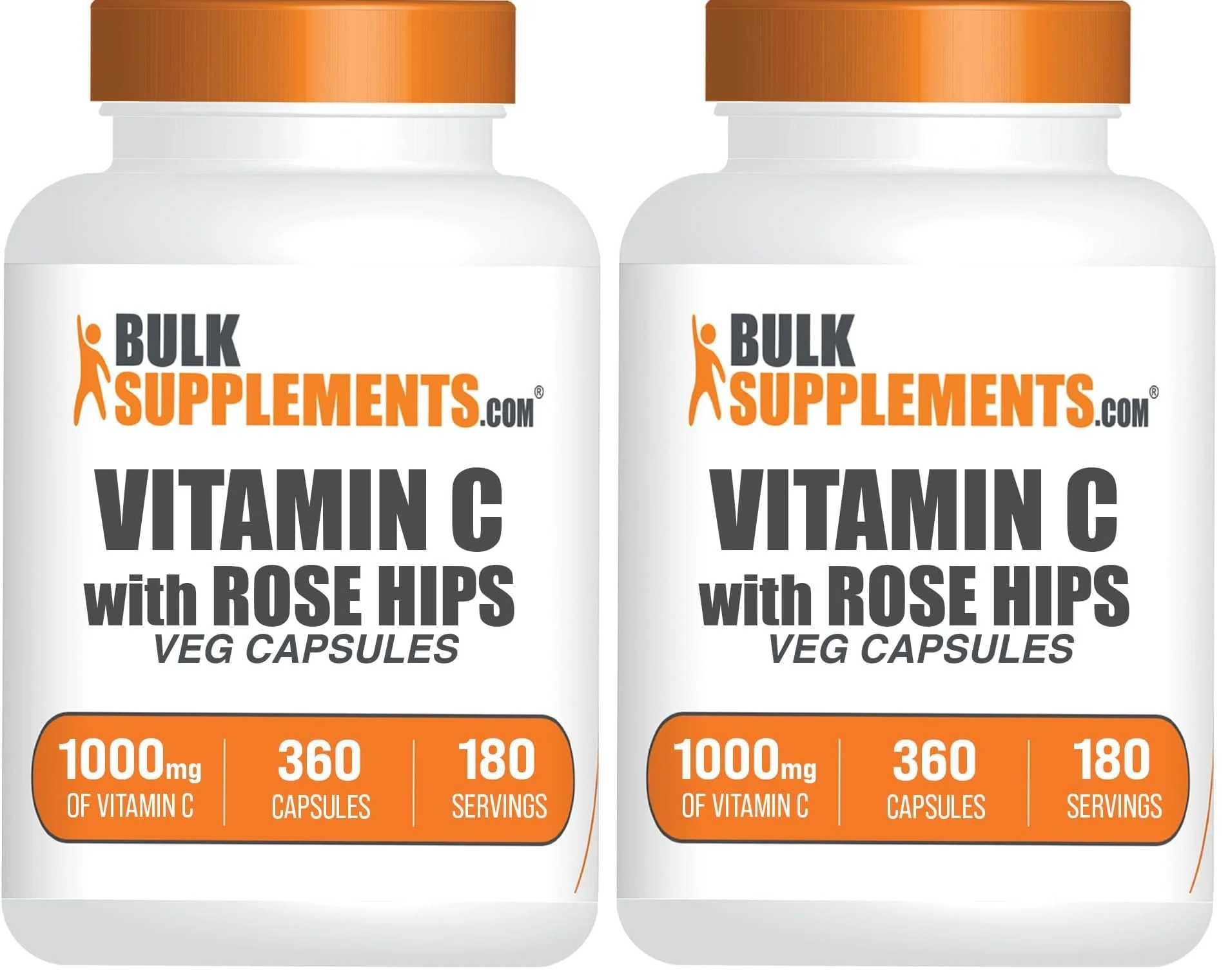 BulkSupplements Vitamin C with Rose HIPS Capsules – 1000mg Vitamin C, 15mg Rose HIPS, 360 Count (Pack of 2) - Image 6