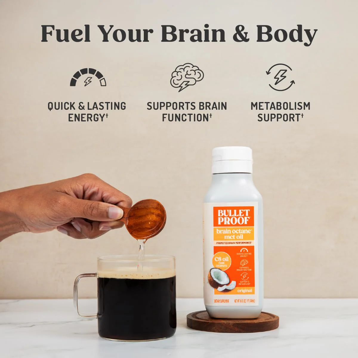 Bulletproof Coconut Brain Octane C8 MCT Oil 2-Pack – Unflavored Keto Energy for Brain & Body - Image 4
