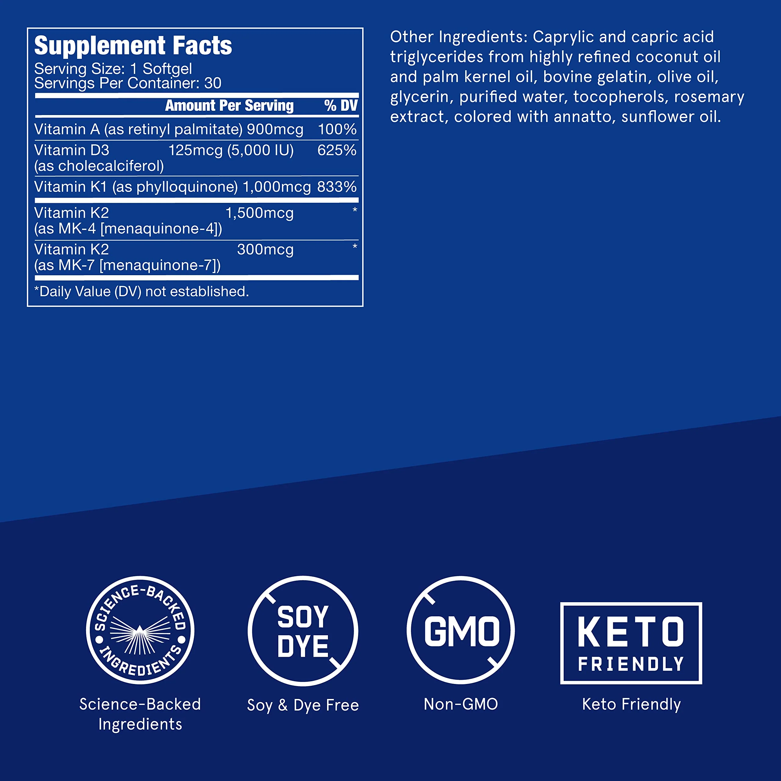 Bulletproof Vitamins A-D-K Softgels | 30 Count for Immune, Bone & Heart Support - Image 2