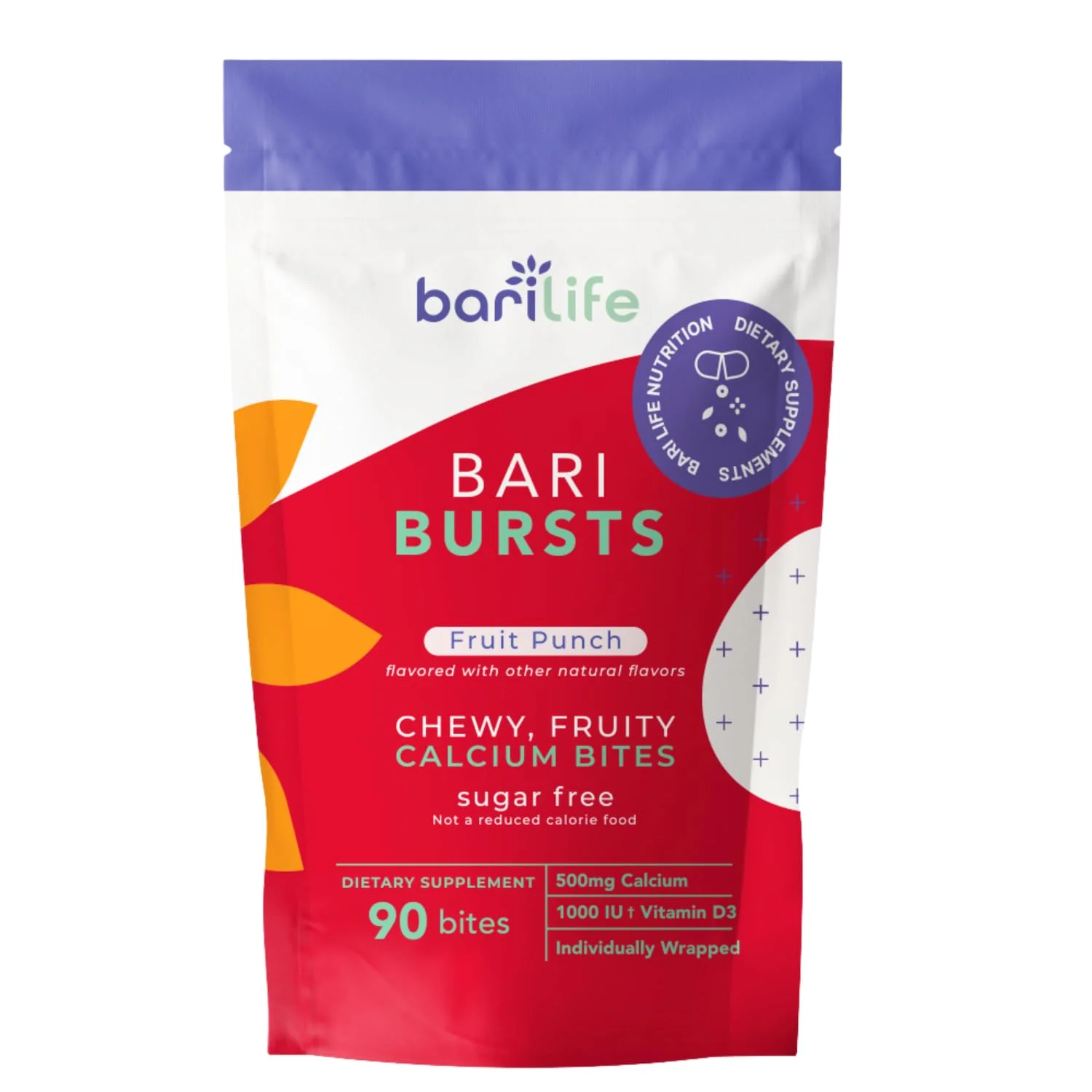 Calcium Citrate Bariatric Chews with 1000 IU Vitamin D3 | BariBurst by Bari Life - Fruit Punch - Image 8