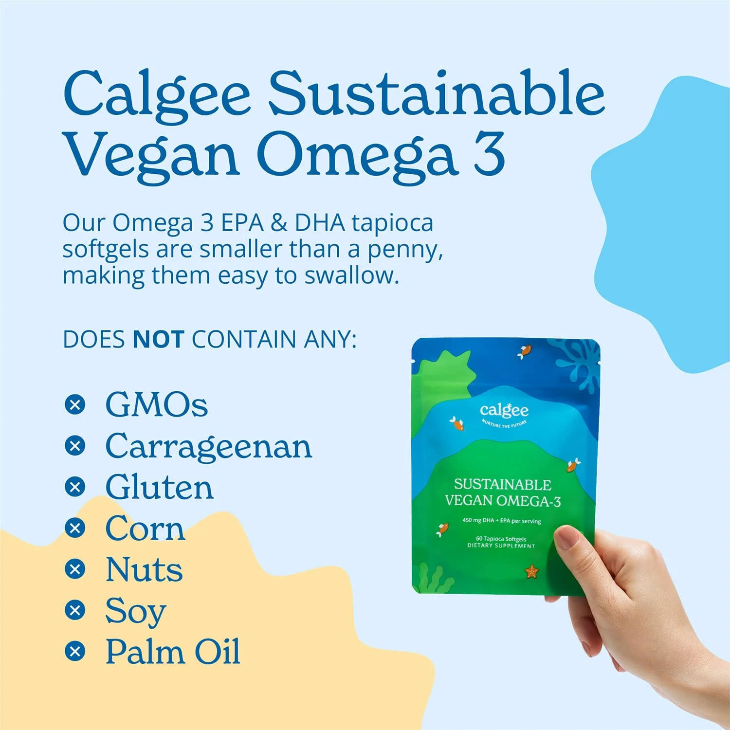 Calgee Vegan Omega-3 450mg DHA + EPA from Algae | Carrageenan-Free Softgels (120 Ct) - Image 13