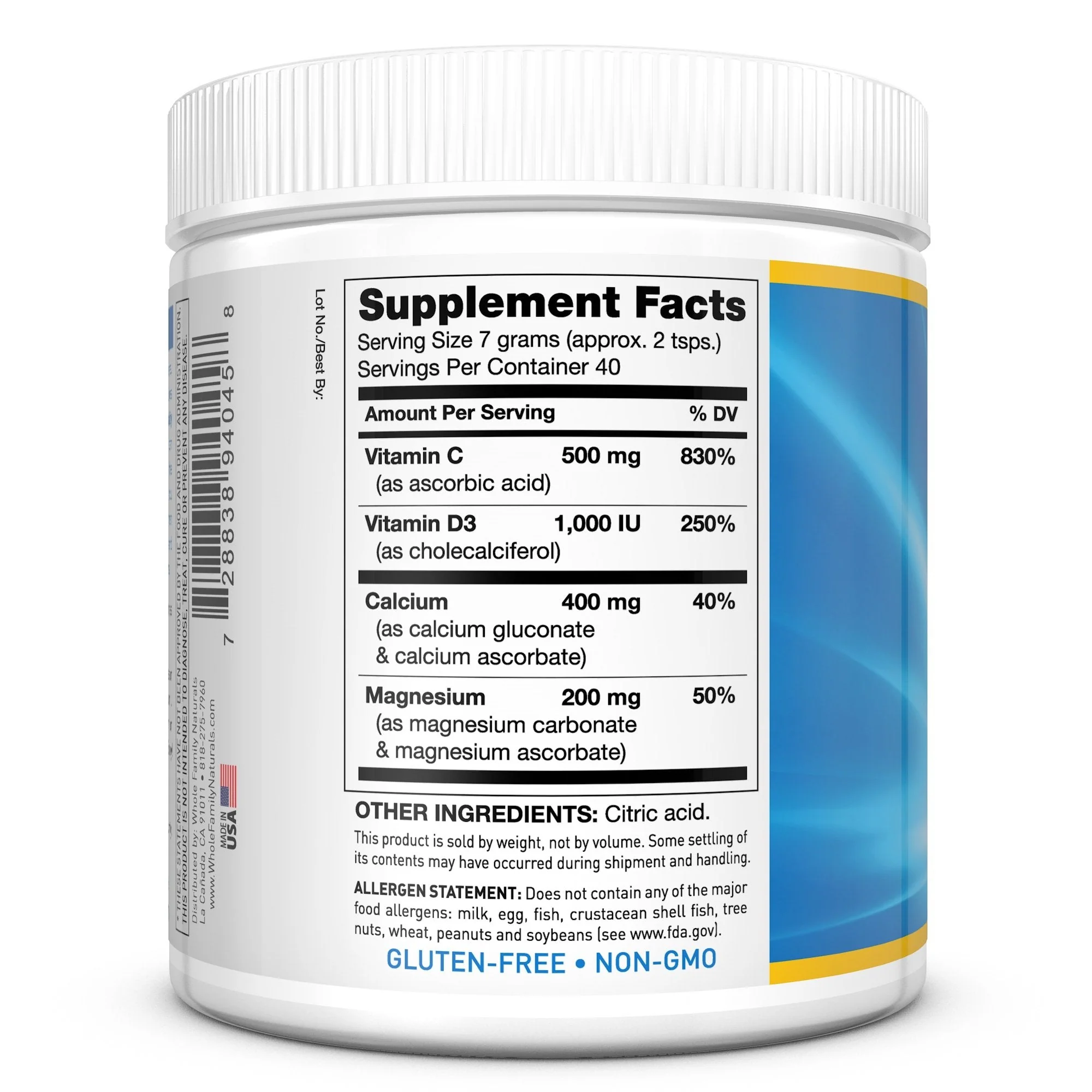 CalMag Plus Calcium Magnesium Powder with Vitamin C & D3 – Gluten Free, Non-GMO - Image 4