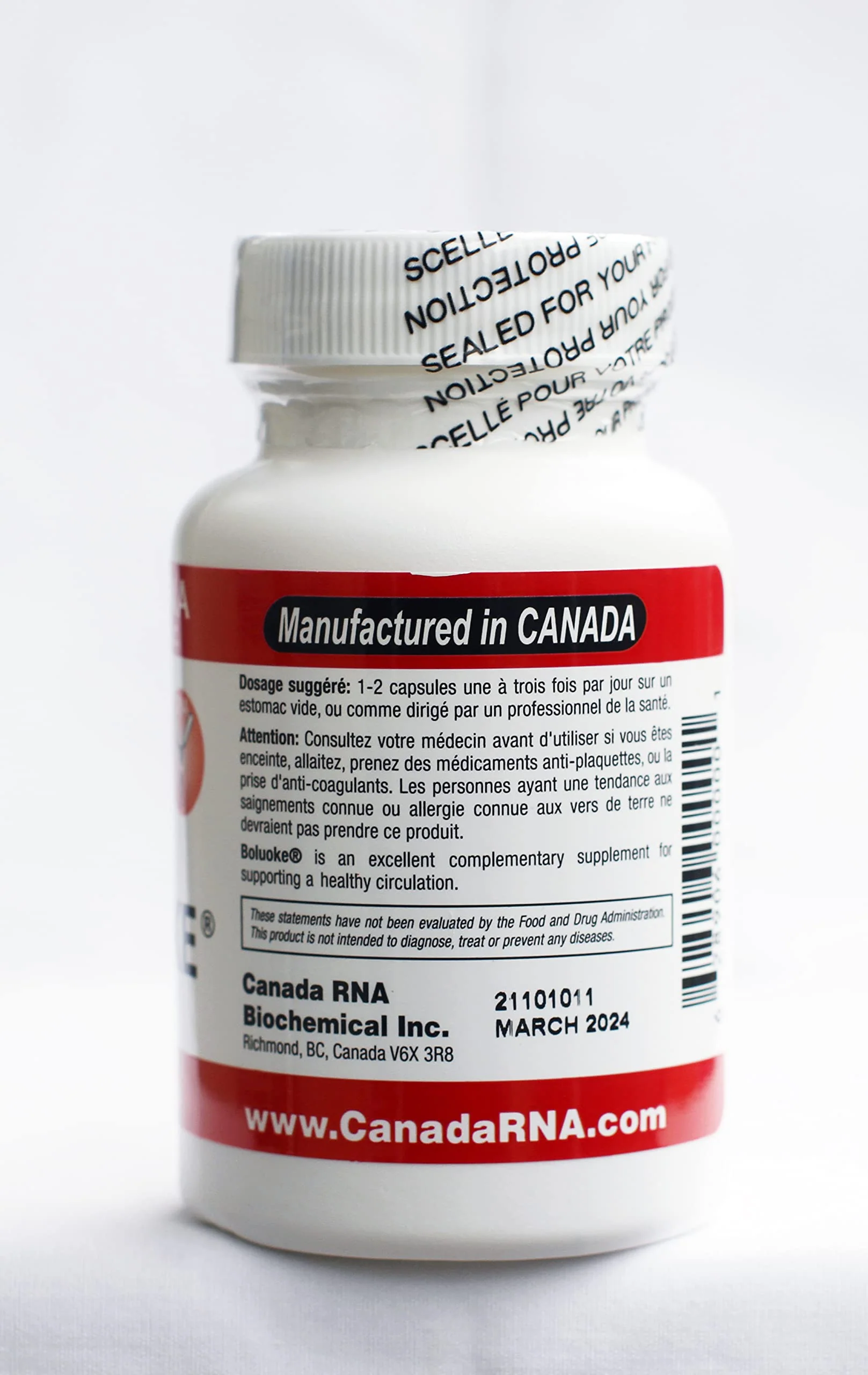 Canada RNA Boluoke 60 Capsules (Pack of 2) – Lumbrokinase Enzyme Supplement - Image 3