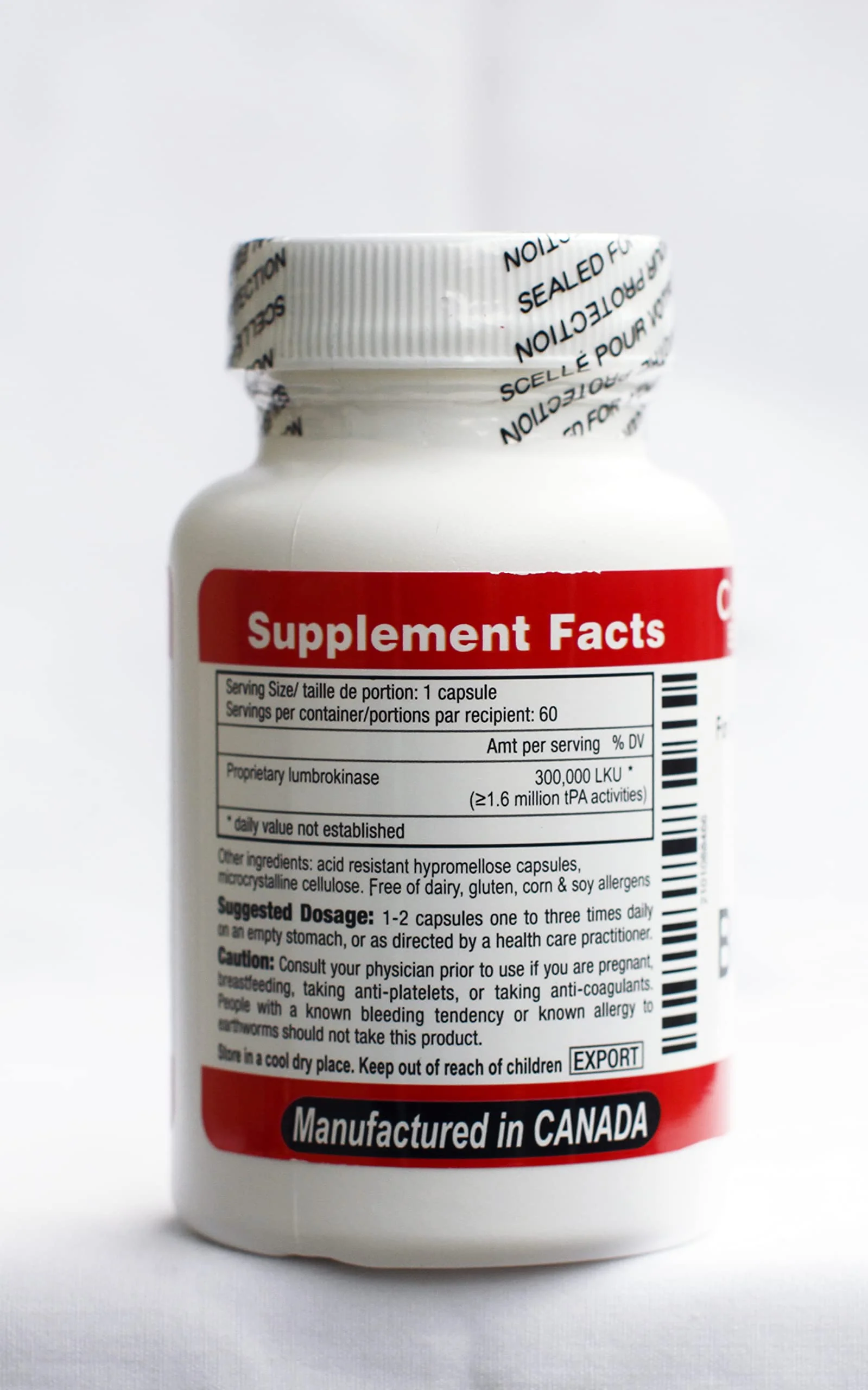 Canada RNA Boluoke 60 Capsules (Pack of 2) – Lumbrokinase Enzyme Supplement - Image 5