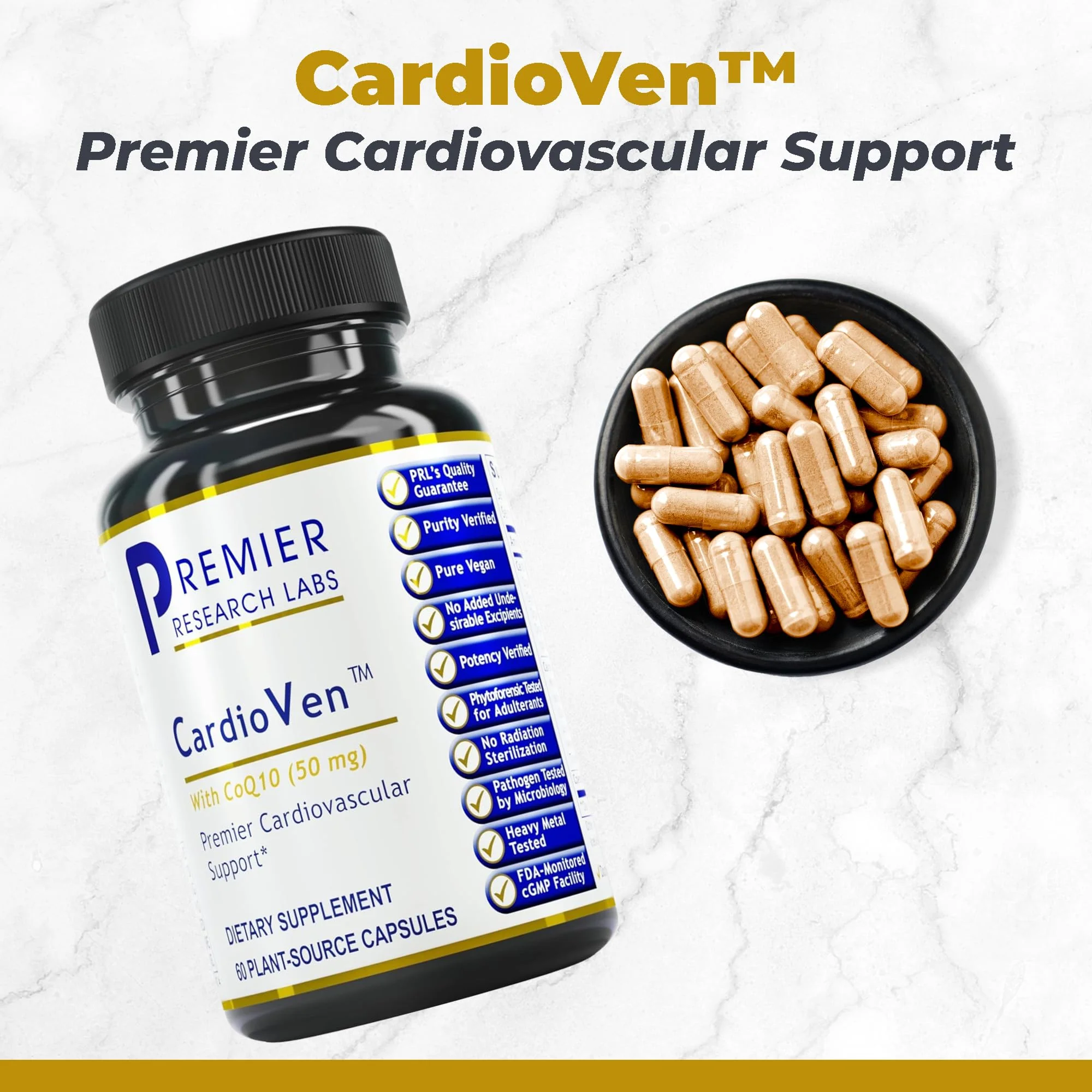 CardioVen by Premier Research Labs – CoQ10 Ubiquinol, Heart Health Supplement, 60 Vegetarian Capsules - Image 2