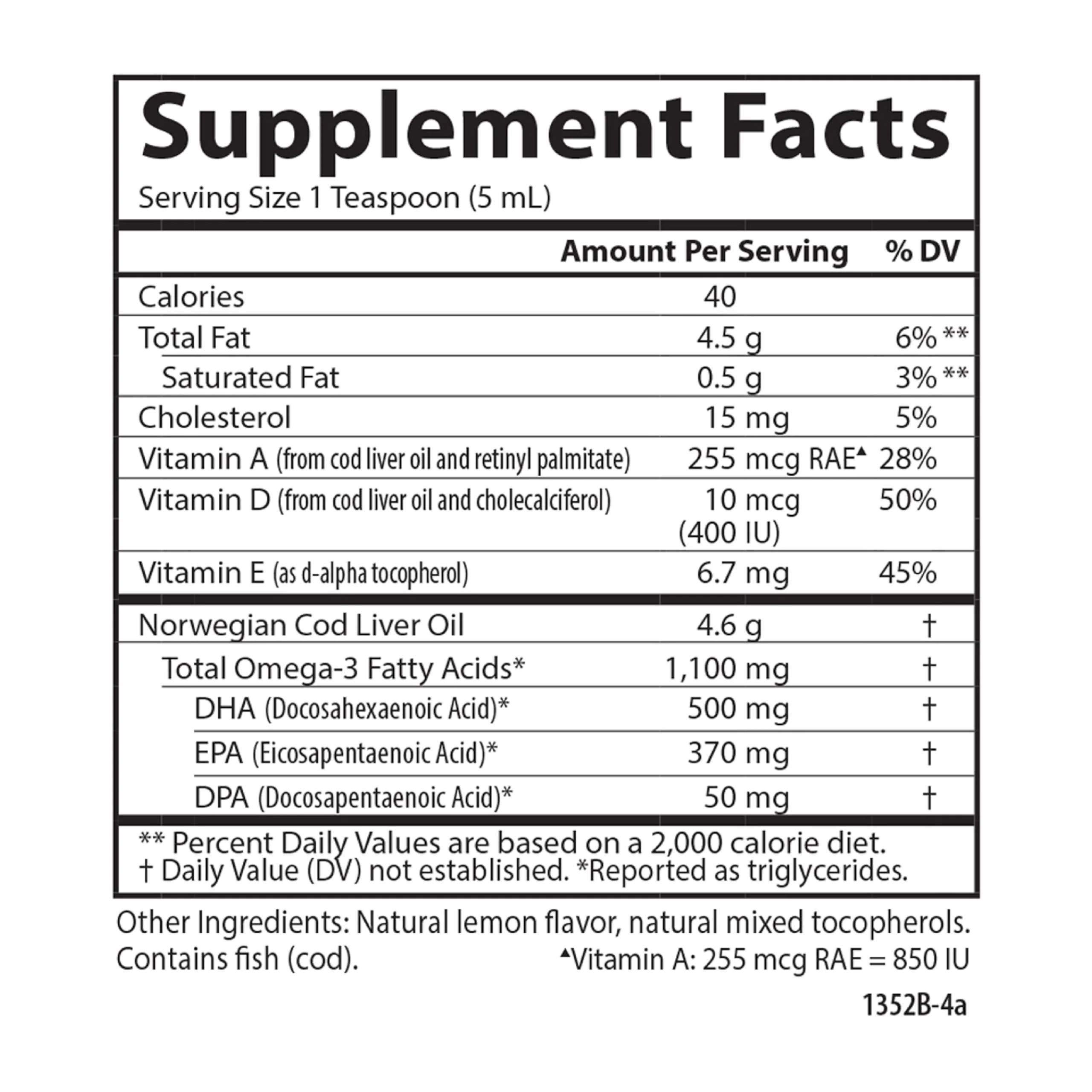 Carlson Cod Liver Oil 1100 mg Omega-3s + Vitamins A & D3 — Wild-Caught Nordic Arctic, Lemon, 500 mL - Image 9