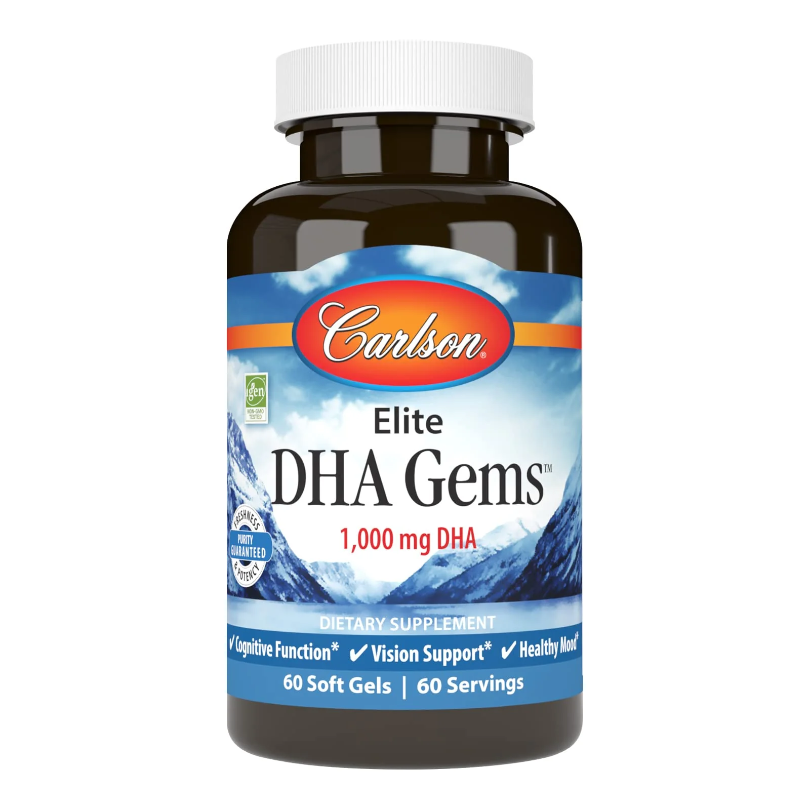 Carlson Elite DHA Gems 1000 mg DHA – Wild-Caught, Sustainably Sourced, 60 Softgels - Image 8