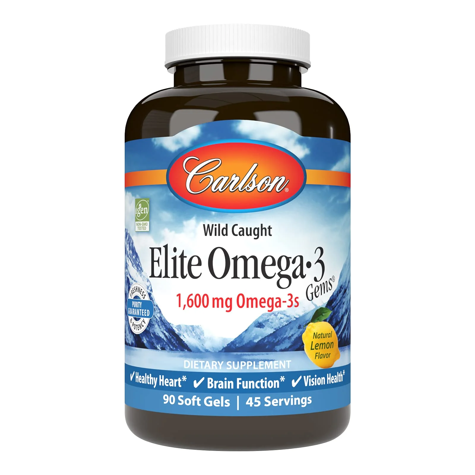 Carlson Elite Omega-3 Gems – 1600 mg EPA & DHA, Wild-Caught Norwegian Fish Oil, Lemon Flavor, 90 Softgels - Image 8
