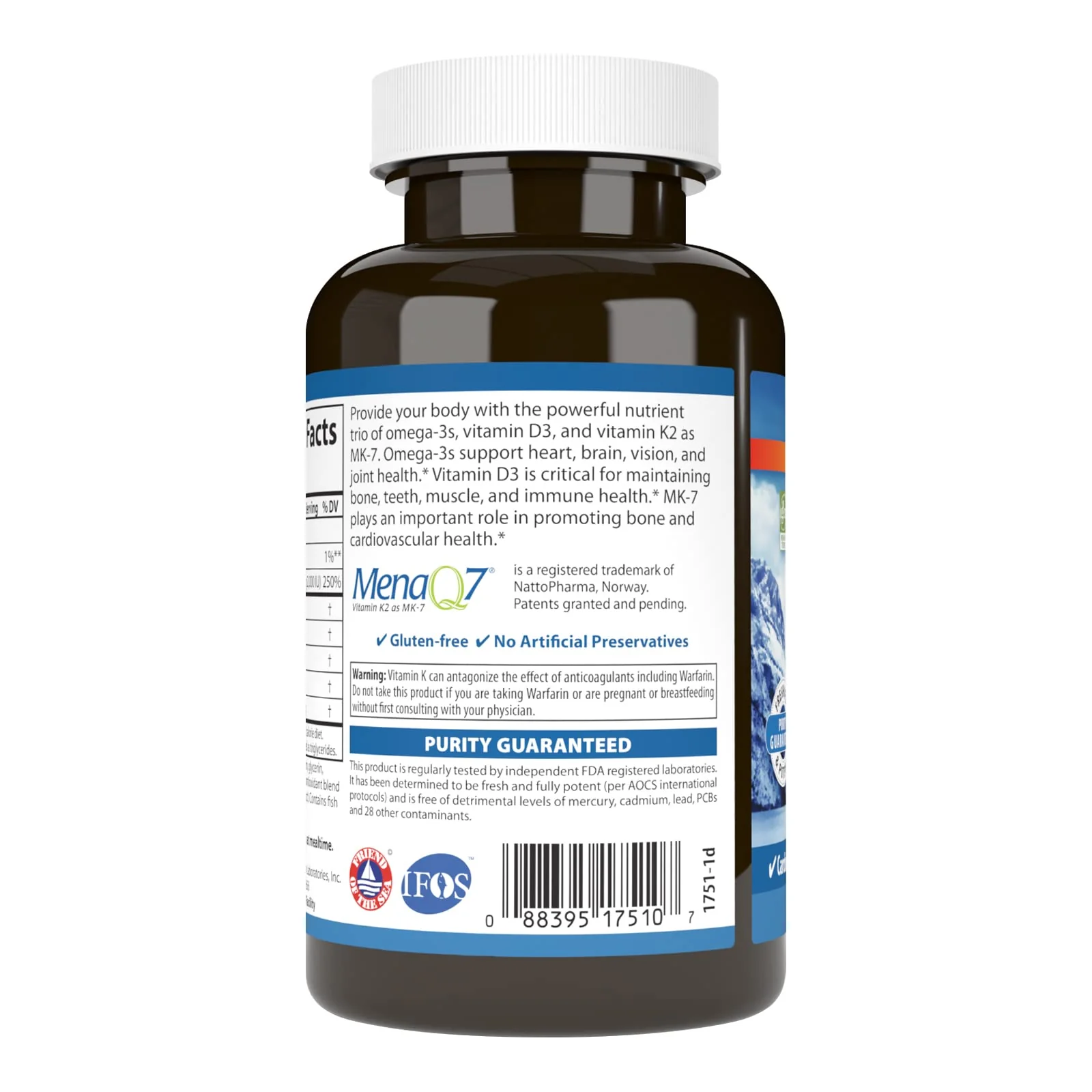 Carlson Elite Omega-3 Plus D & K – 700 mg Omega-3s, D3 & K2, Lemon, 60 Softgels - Image 4