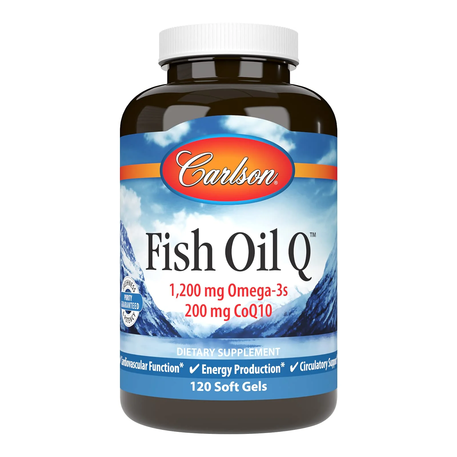 Carlson Fish Oil Q - 1200 mg Omega-3s + 200 mg CoQ10 | 120 Softgels - Image 8