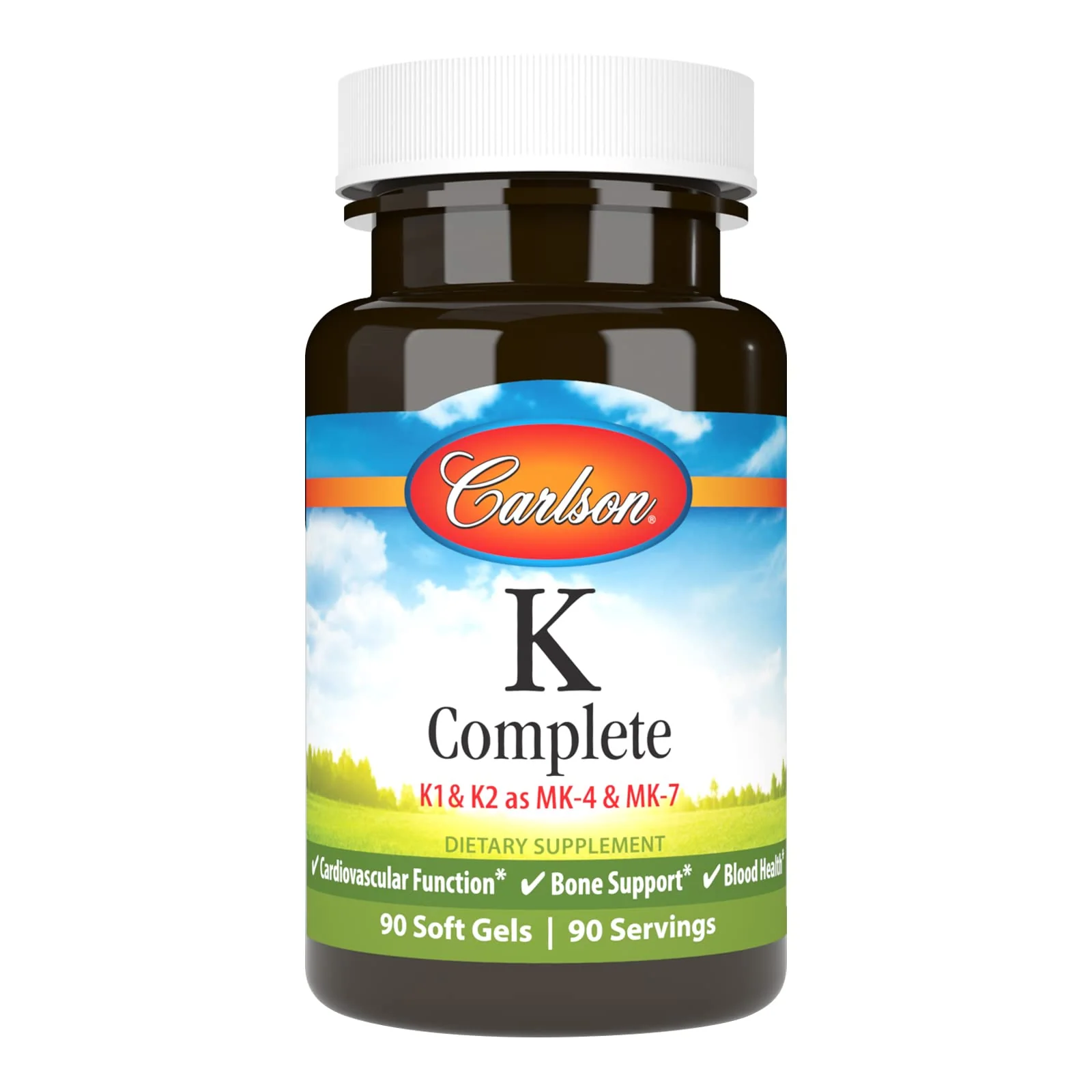 Carlson Labs K Complete Softgels – 90 Count (K1, K2 MK-4 & MK-7)