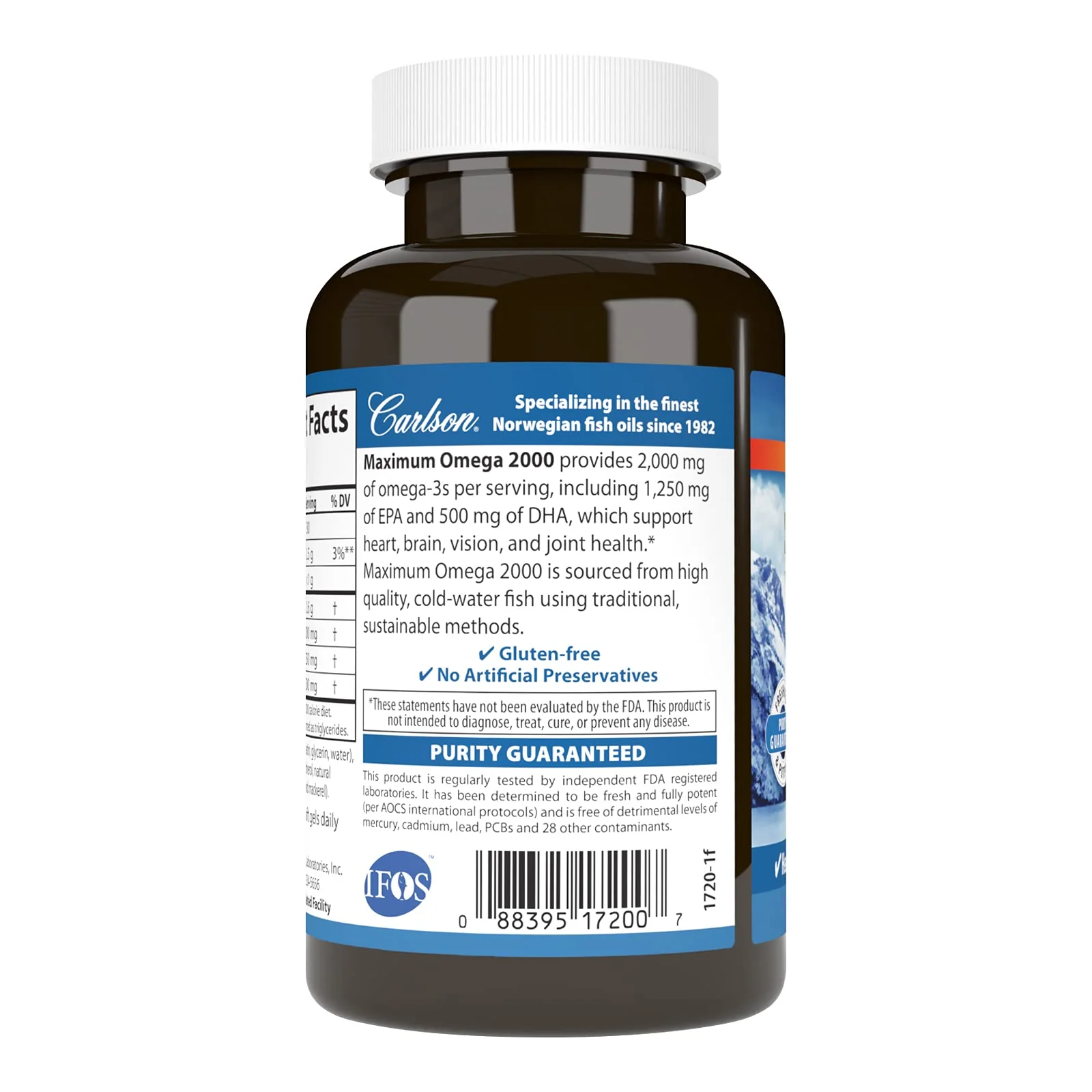 Carlson Maximum Omega 2000 - 2000 mg Omega-3 (EPA/DHA), Wild-Caught Norwegian Lemon Softgels - Image 3