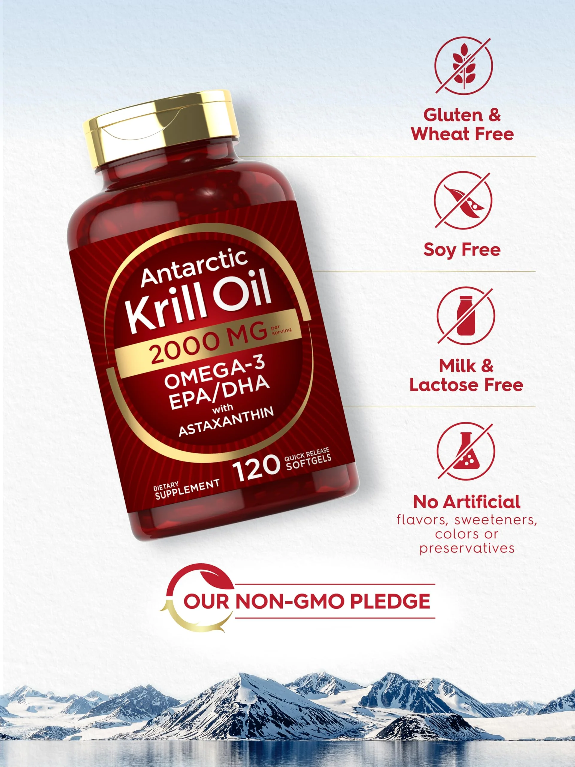 Carlyle Antarctic Krill Oil 2000 mg – 120 Softgels (Pack of 2) | Omega-3 EPA/DHA + Astaxanthin - Image 5