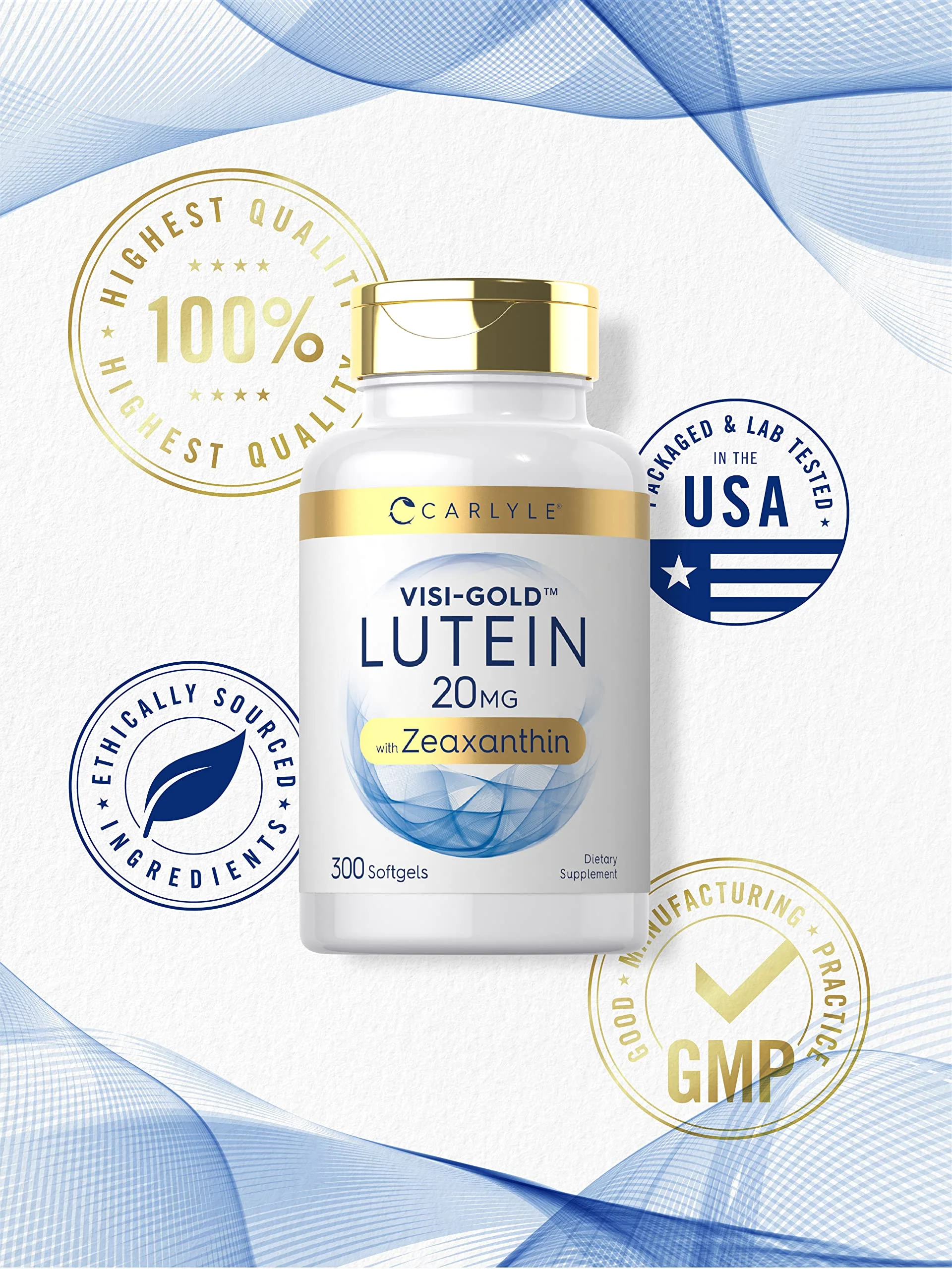 Carlyle Lutein & Zeaxanthin 20mg - 300 Softgels - Eye Health Vitamins - Pack of 2 - Non-GMO, Gluten Free - Image 5