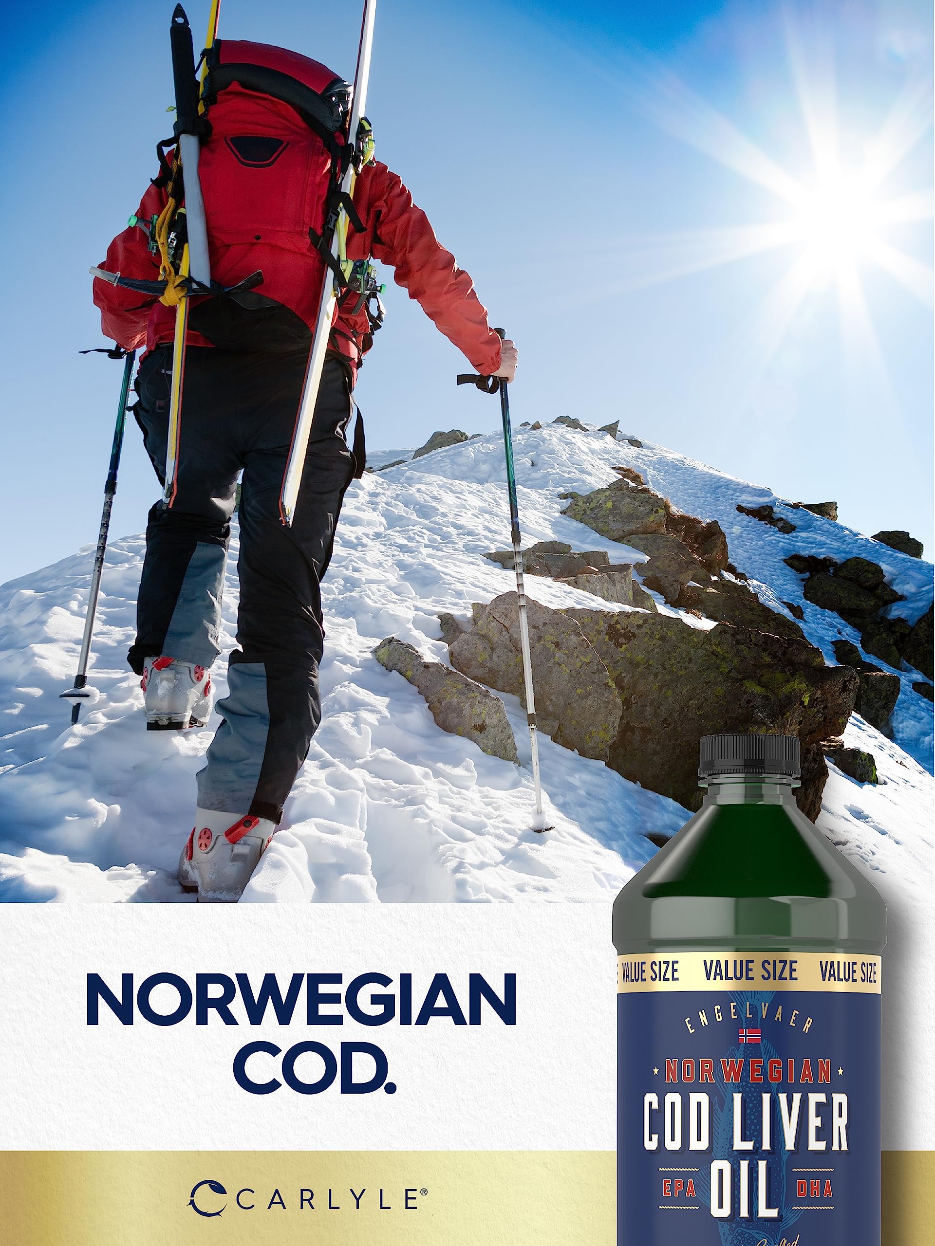 Carlyle Norwegian Cod Liver Oil - 16oz x3 Pack | Unflavored Liquid | Non-GMO & Gluten Free - Image 6
