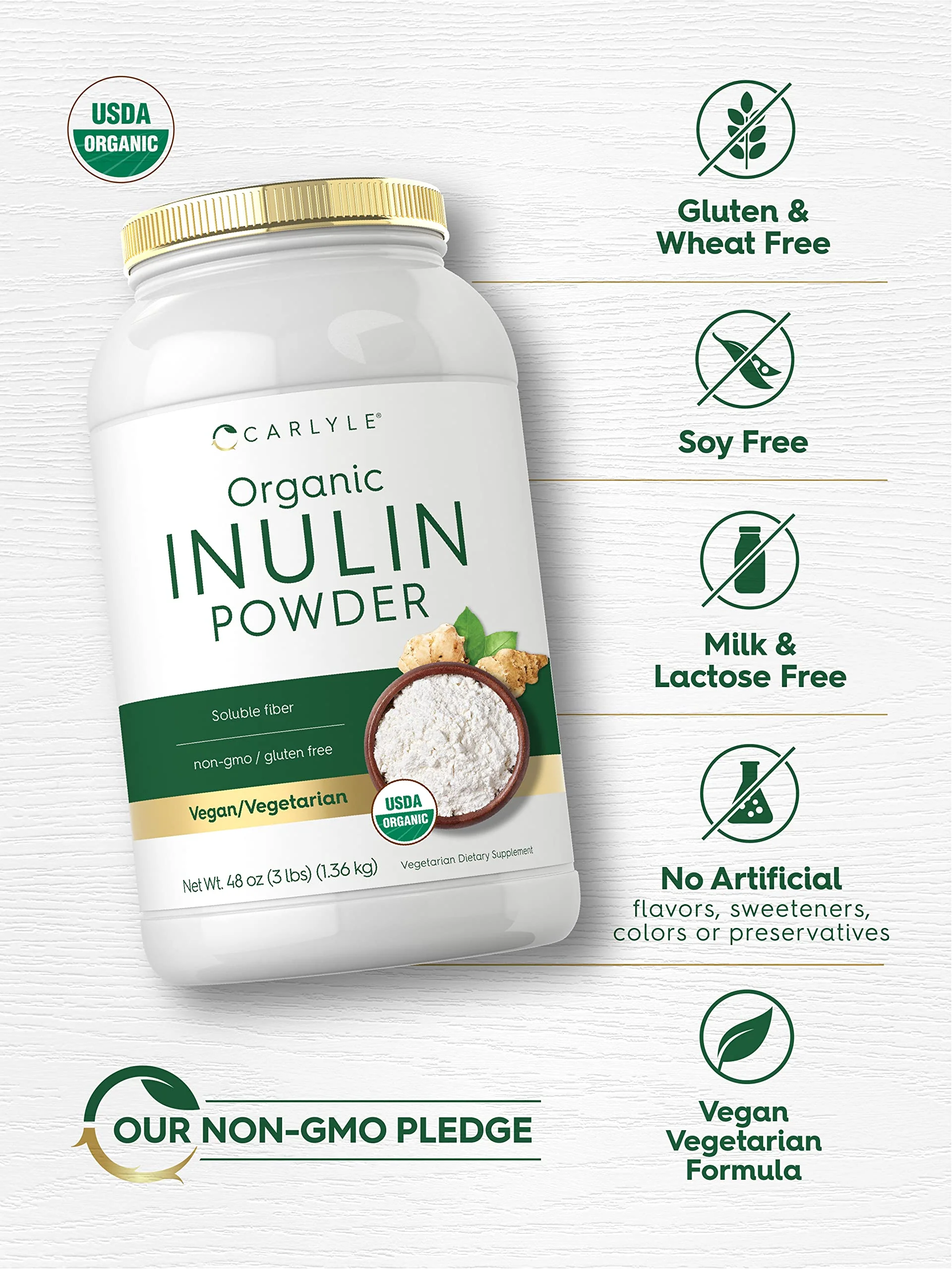 Carlyle Organic Inulin Powder 48oz | Prebiotic Fiber from Jerusalem Artichoke | Vegan & Non-GMO - Image 11