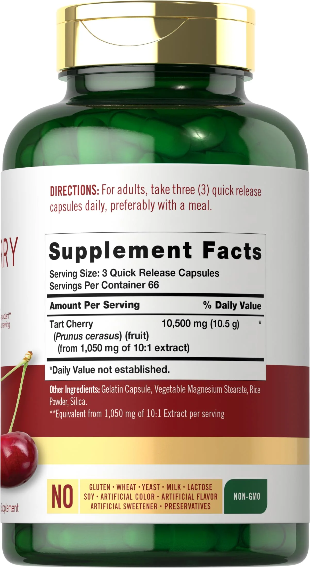 Carlyle Tart Cherry Capsules – 10,500mg, Pack of 2 | Non-GMO, Gluten Free | Tart Cherry Juice Extract - Image 10