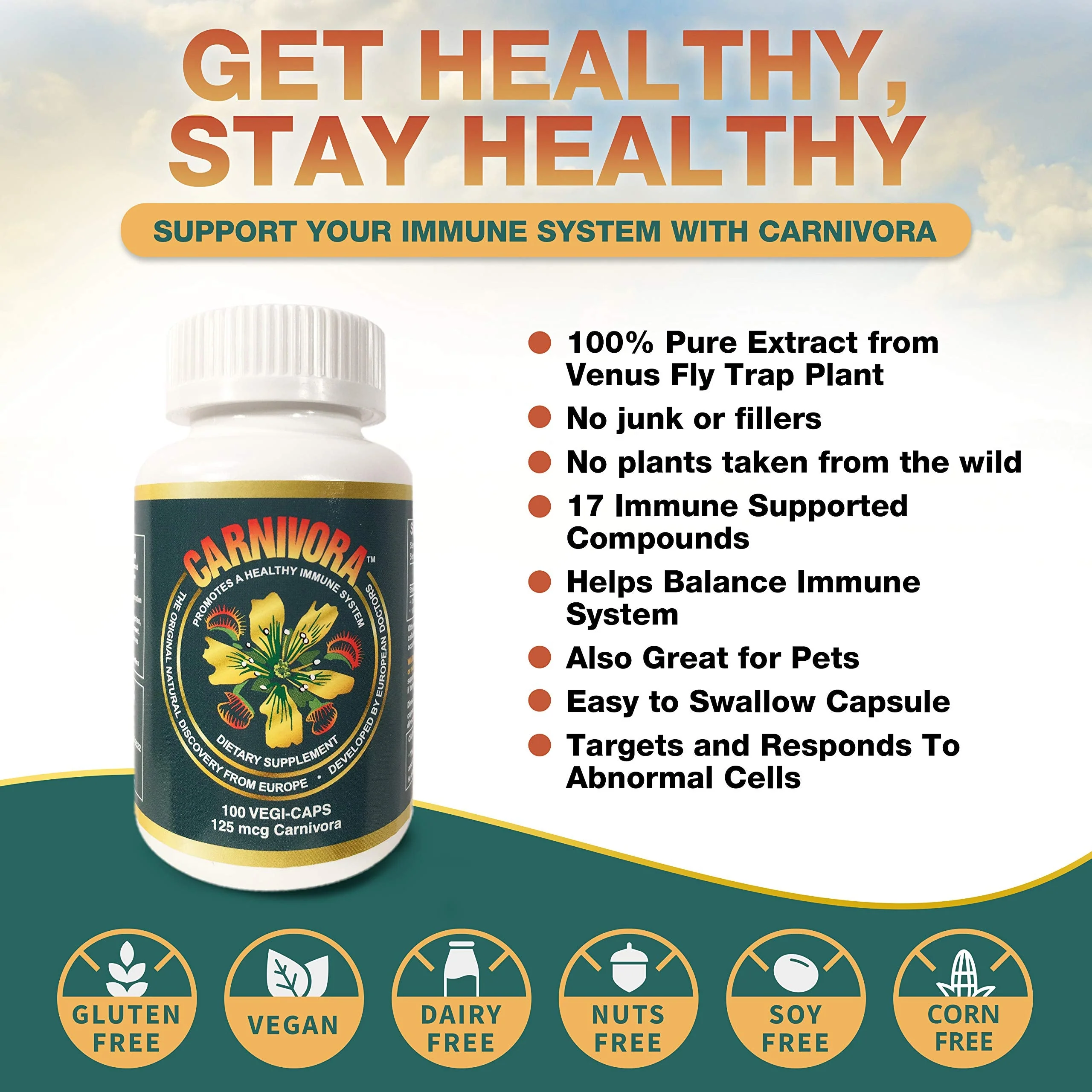 Carnivora Vegi-Caps - Gluten Free, Vegan Capsules for Immune Support (100 Capsules) - Image 2