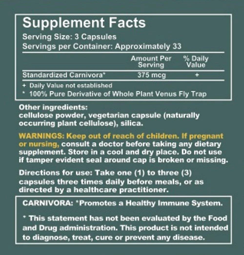 Carnivora Vegi-Caps - Gluten Free, Vegan Capsules for Immune Support (100 Capsules) - Image 3