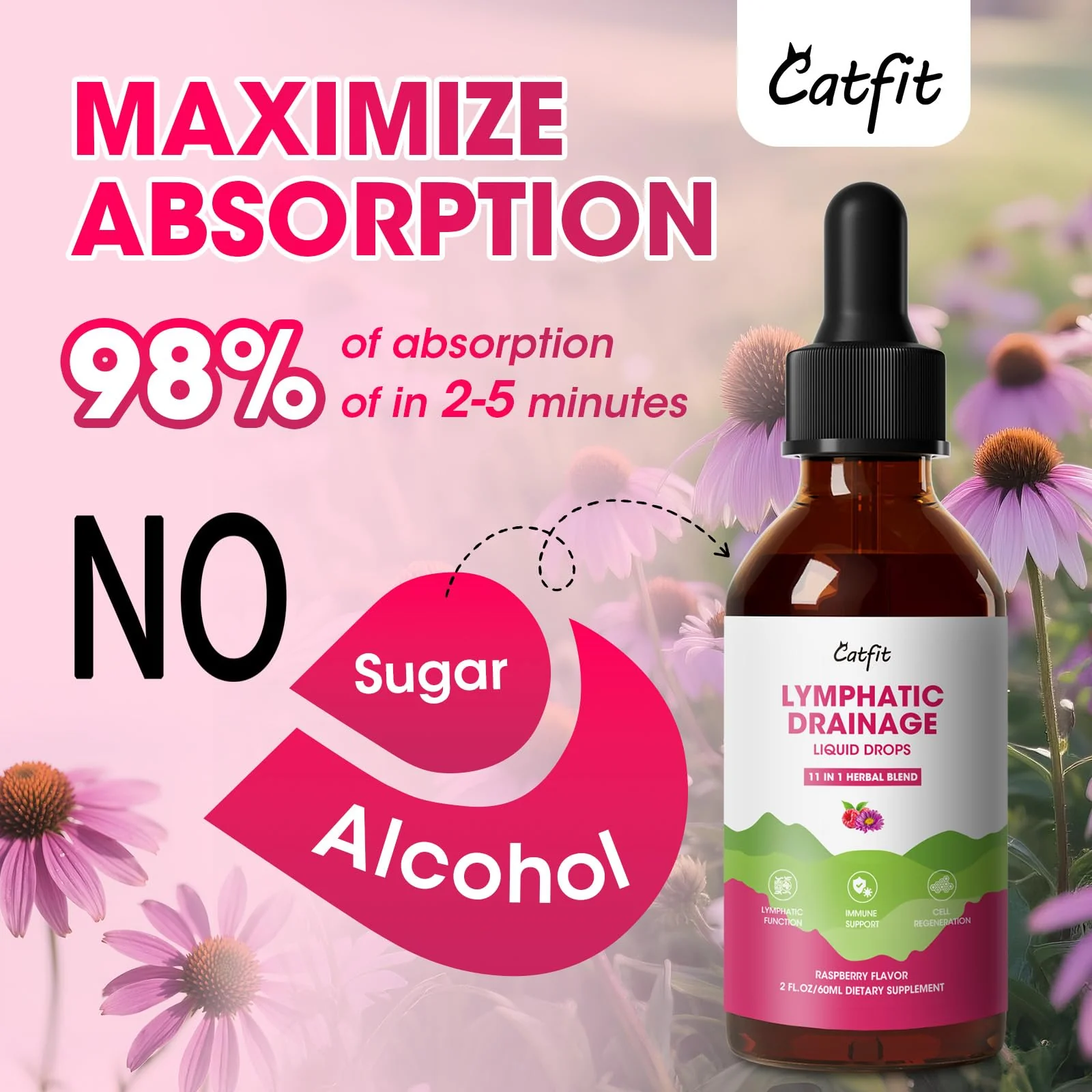 Catfit Lymphatic Drainage Drops – Immune & Lymphatic Support, Detox & Liver Health (4 Fl Oz) - Image 14