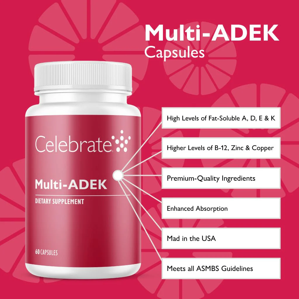 Celebrate Vitamins Multi ADEK Iron Free – Daily Bariatric Multivitamin for Duodenal Switch (60 Capsules) - Image 2