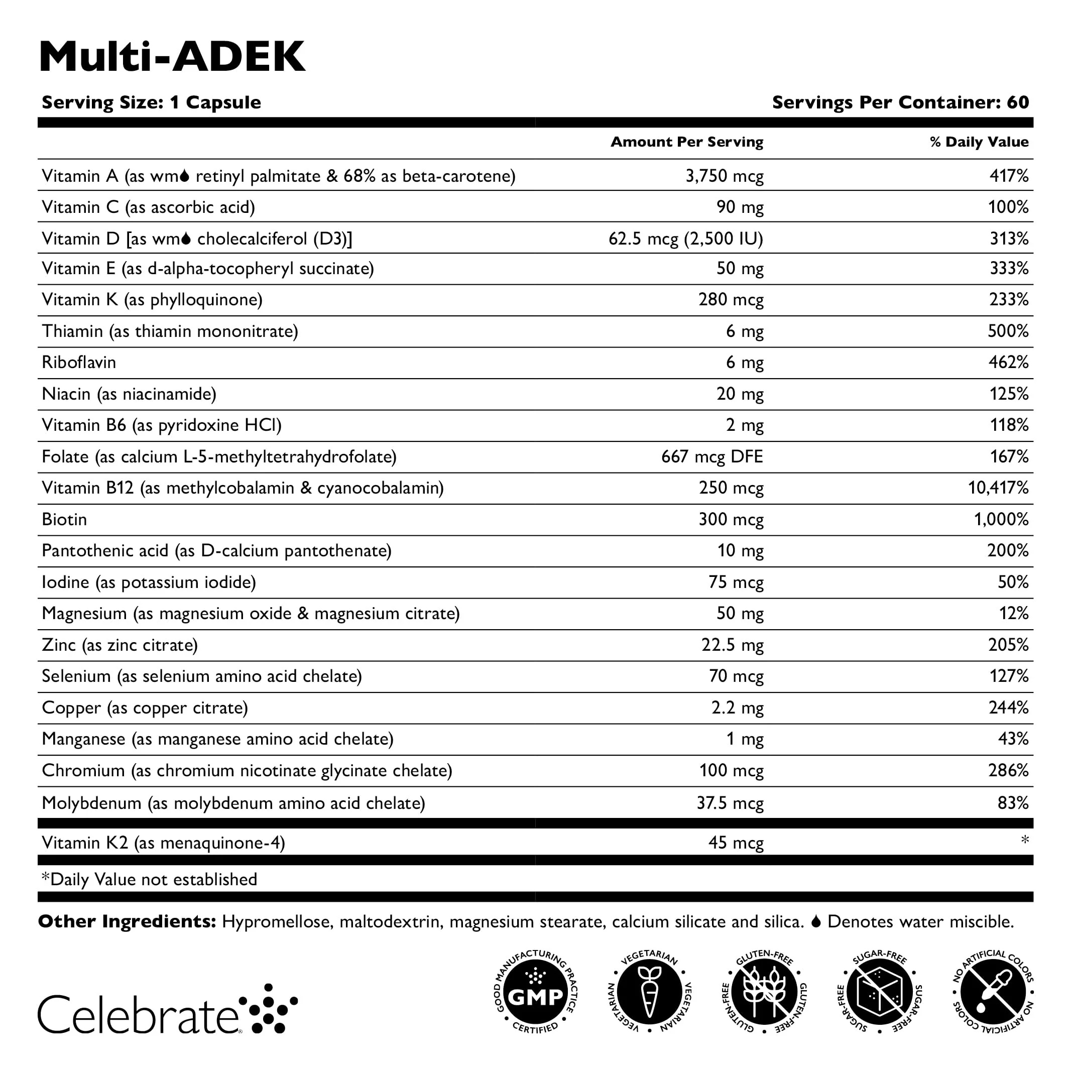 Celebrate Vitamins Multi ADEK Iron Free – Daily Bariatric Multivitamin for Duodenal Switch (60 Capsules) - Image 5