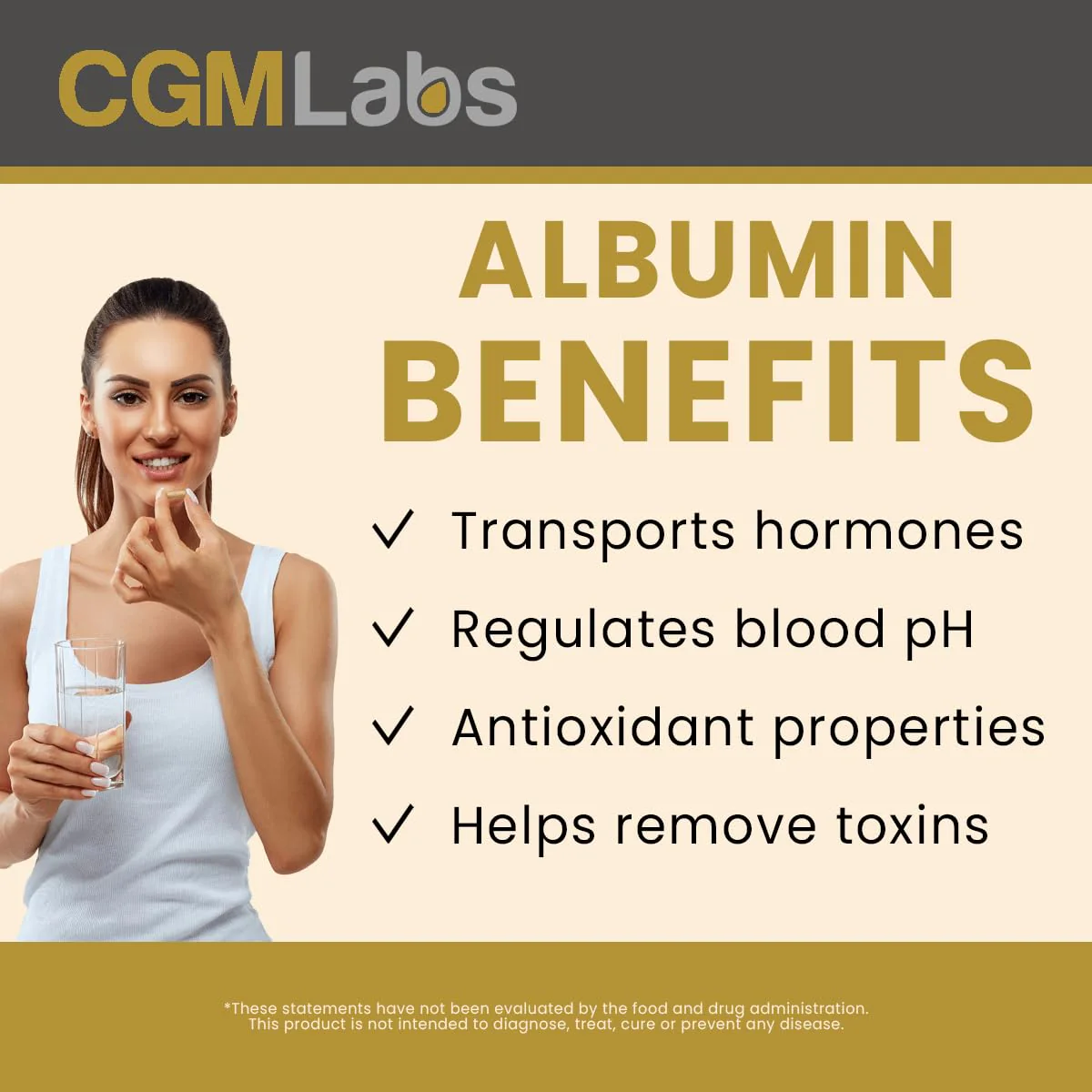 CGMLABS Once A Day Albumin Complex - Egg White Albumin, Whey, Royal Jelly | 200 Tablets - Image 5