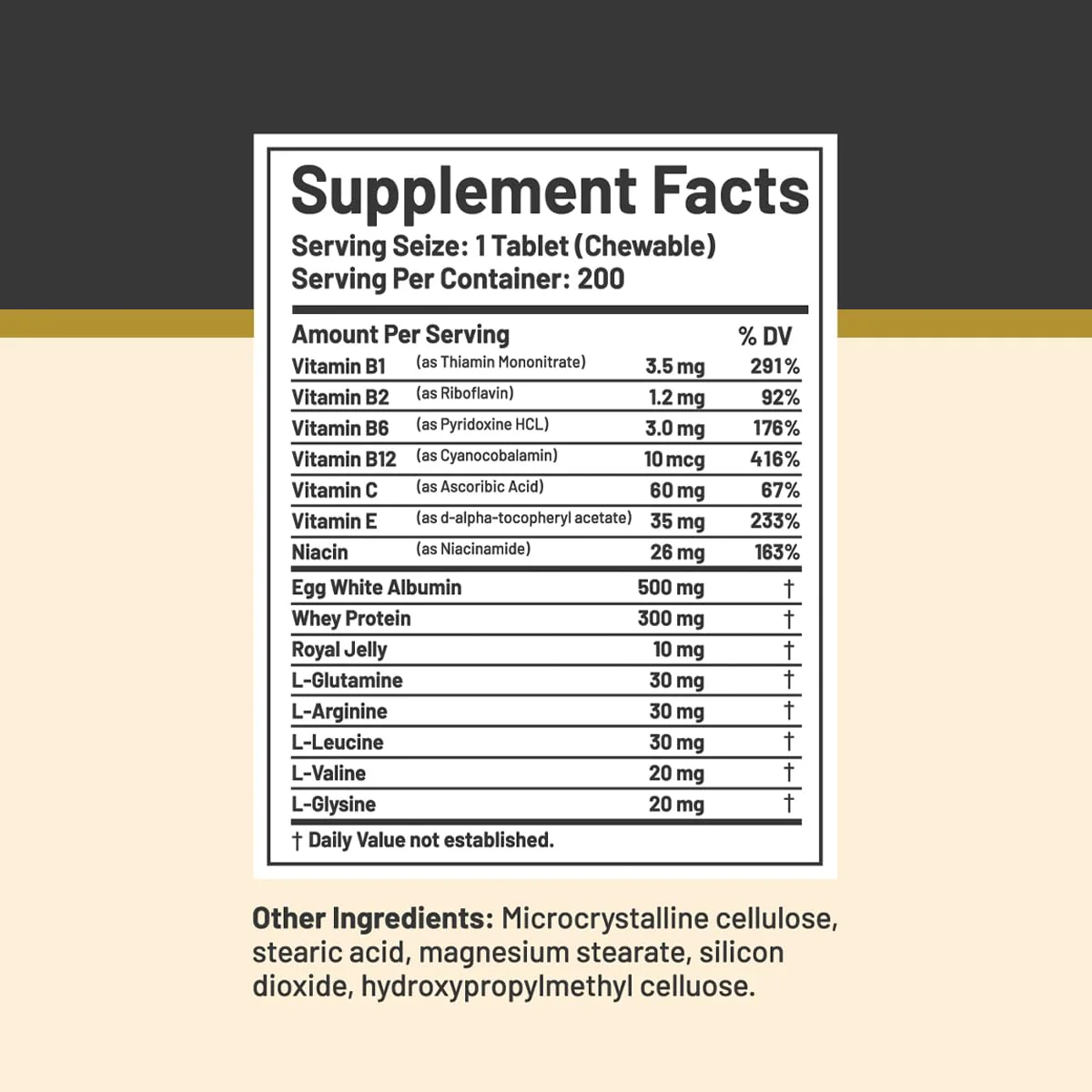 CGMLABS Once A Day Albumin Complex - Egg White Albumin, Whey, Royal Jelly | 200 Tablets - Image 7