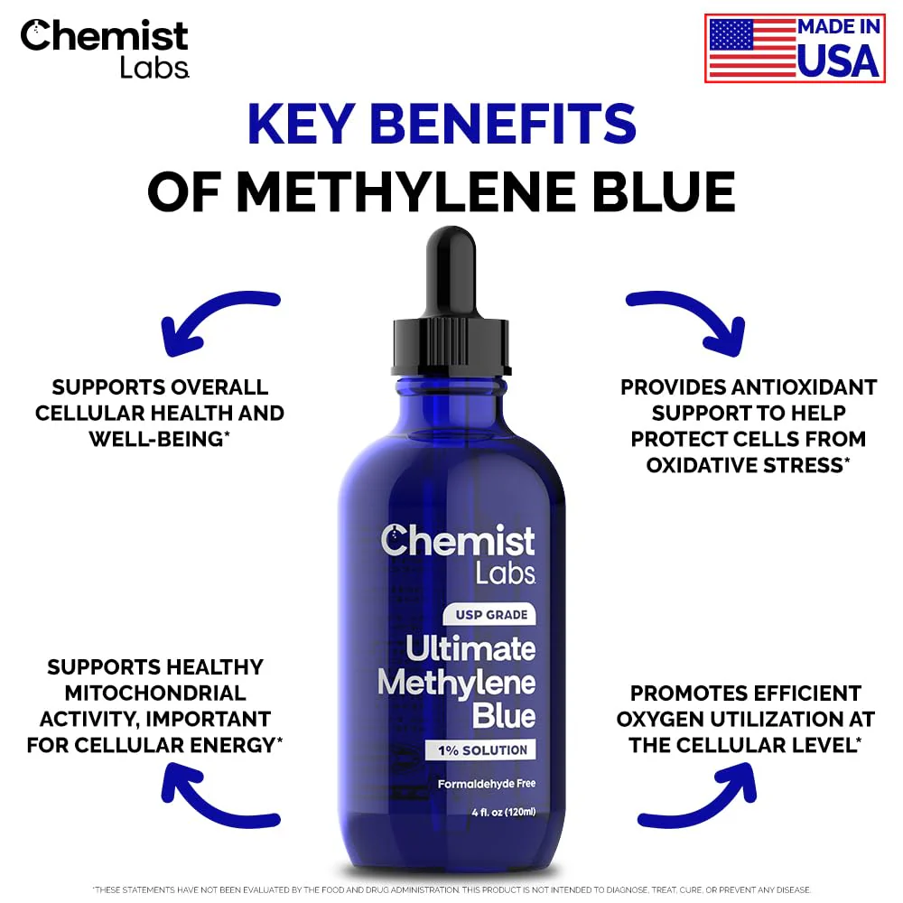 Chemist Labs 1% Methylene Blue Drops – Pharmaceutical Grade, USP, 4oz, USA - Image 3