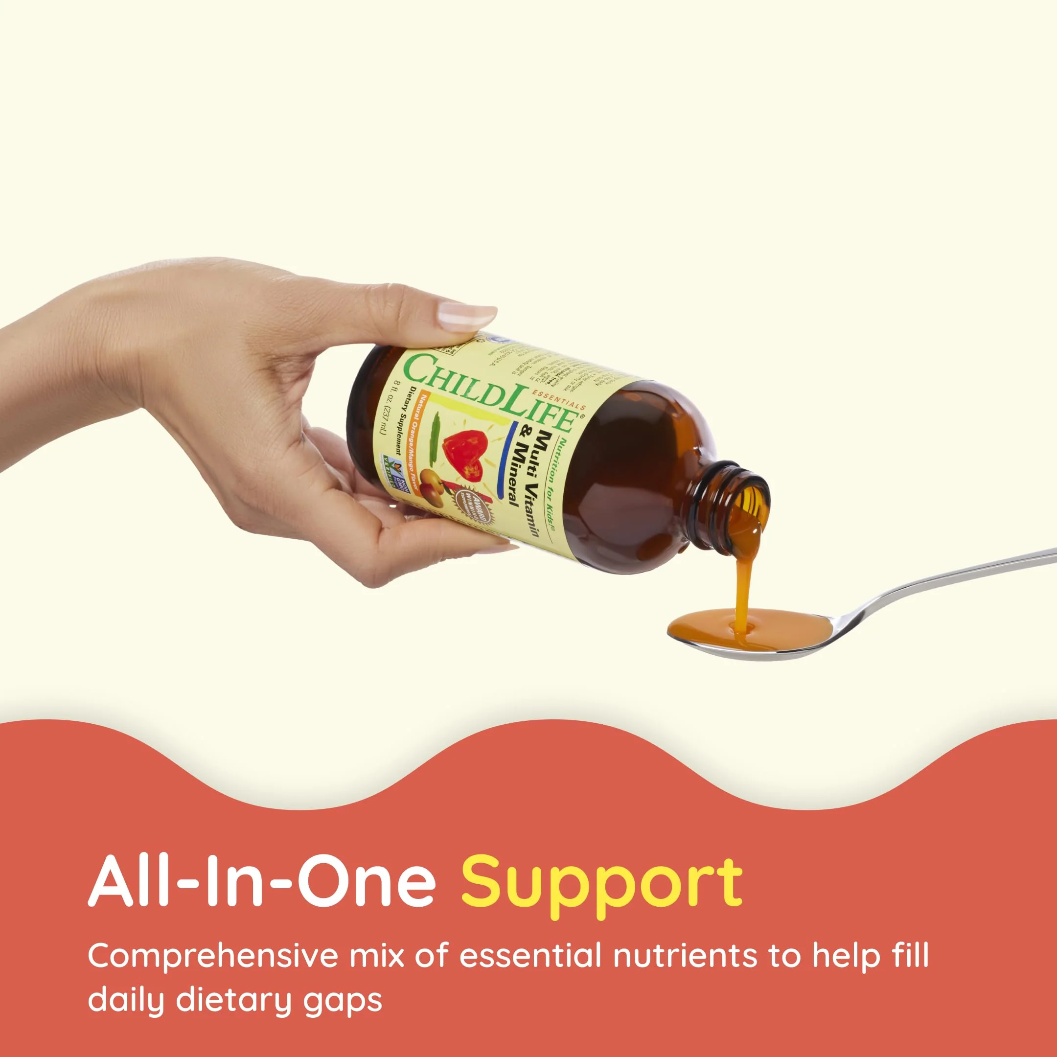 CHILDLIFE Essentials Kids Multivitamin & Mineral – Liquid Vitamin for Kids (Orange Mango, 8 oz, 2 pack) - Image 4