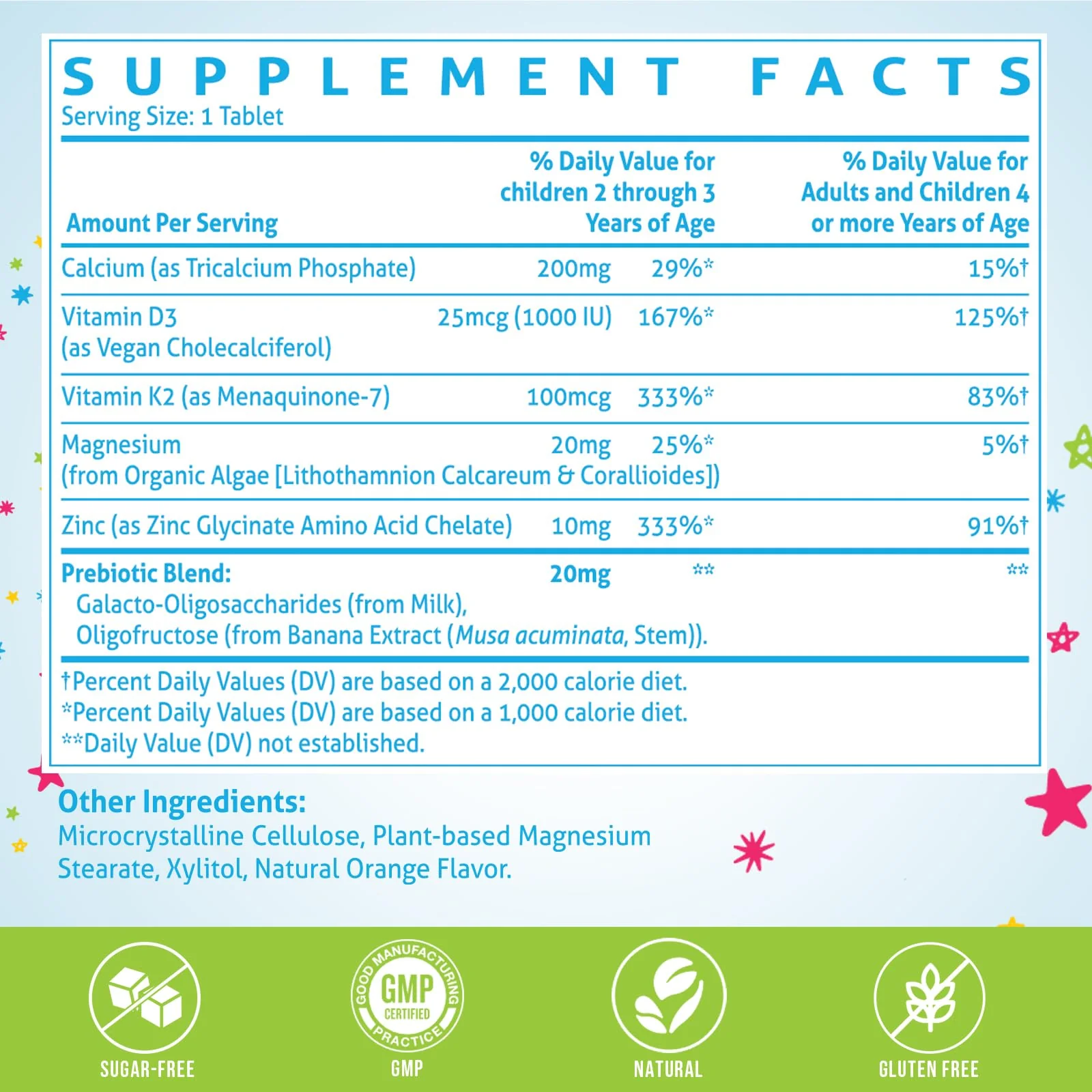 ChiQwench 500 mg Calcium + D3 & K2 with Zinc, Magnesium & Prebiotics – Orange Chewables for Kids’ Bone Health, Gluten Free, 120 Tabs - Image 9