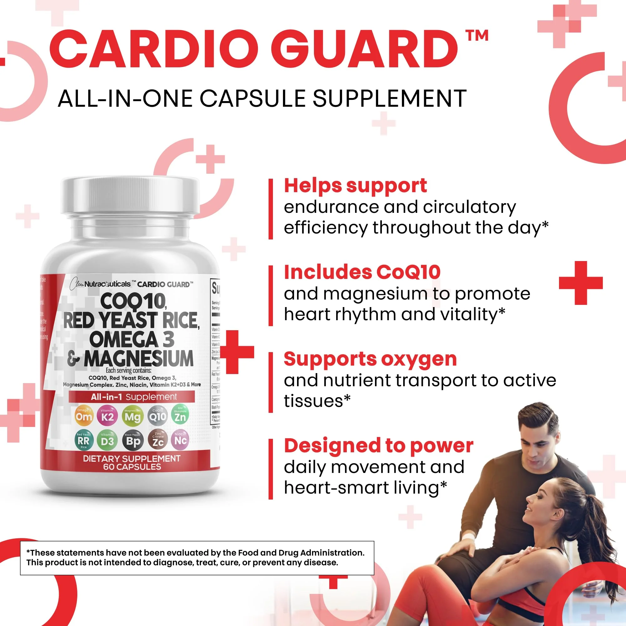 Clean Nutra CardioGuard: CoQ10 200mg + Red Yeast Rice | Omega-3, Mg, K2+D3 - Image 6