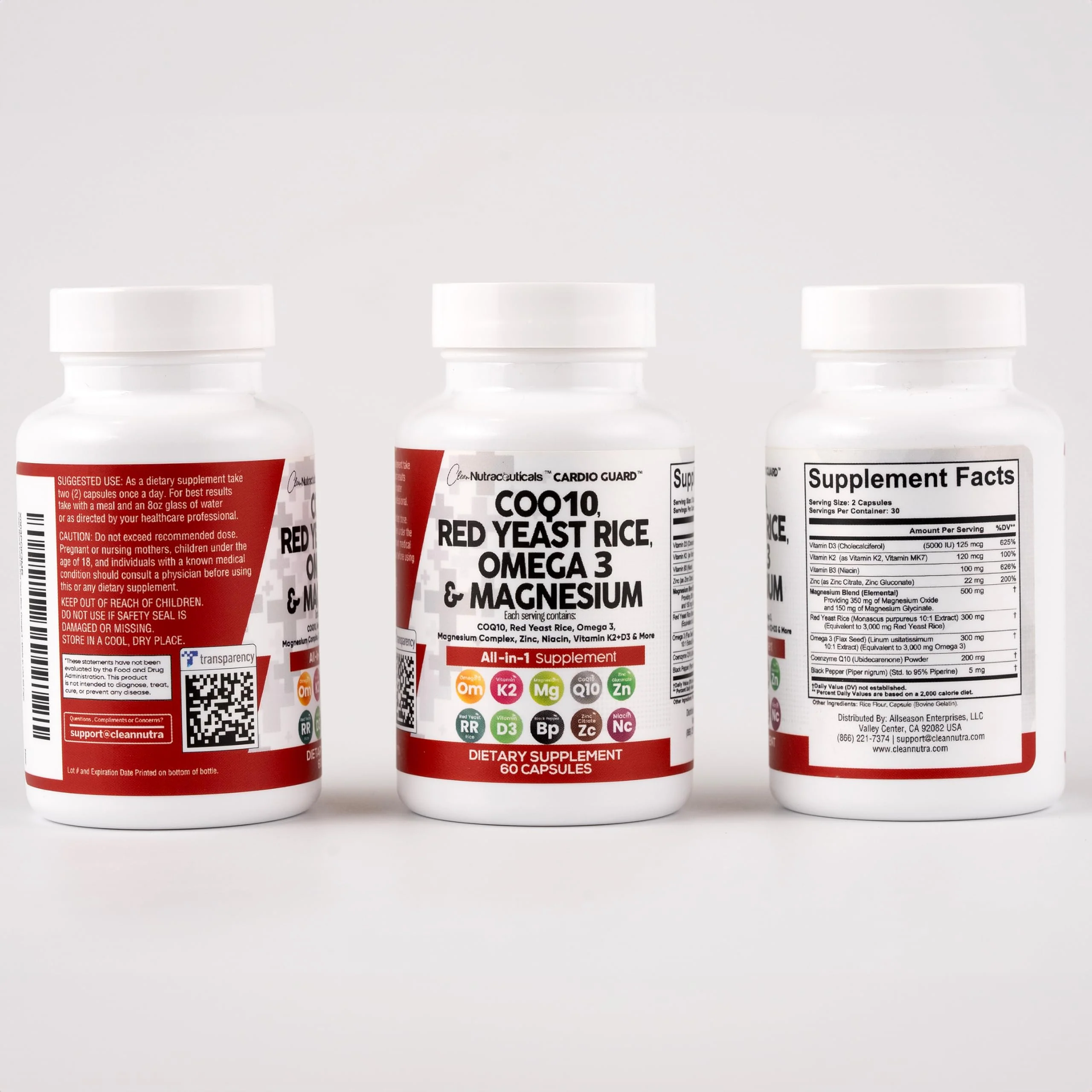Clean Nutra CardioGuard: CoQ10 200mg + Red Yeast Rice | Omega-3, Mg, K2+D3 - Image 8