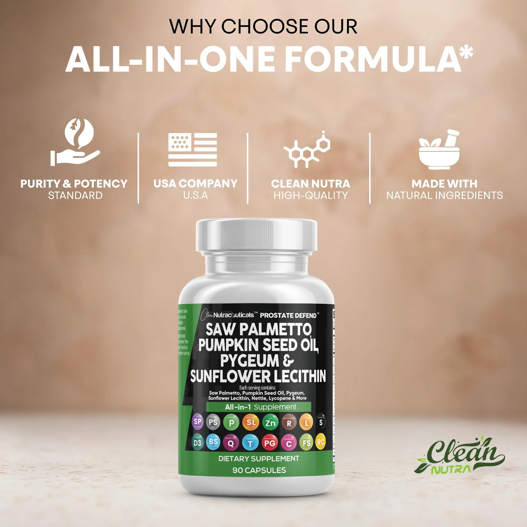Clean Nutra Prostate Defend - Saw Palmetto, Lecithin & Pumpkin Seed Oil - 90 Caps - Image 7