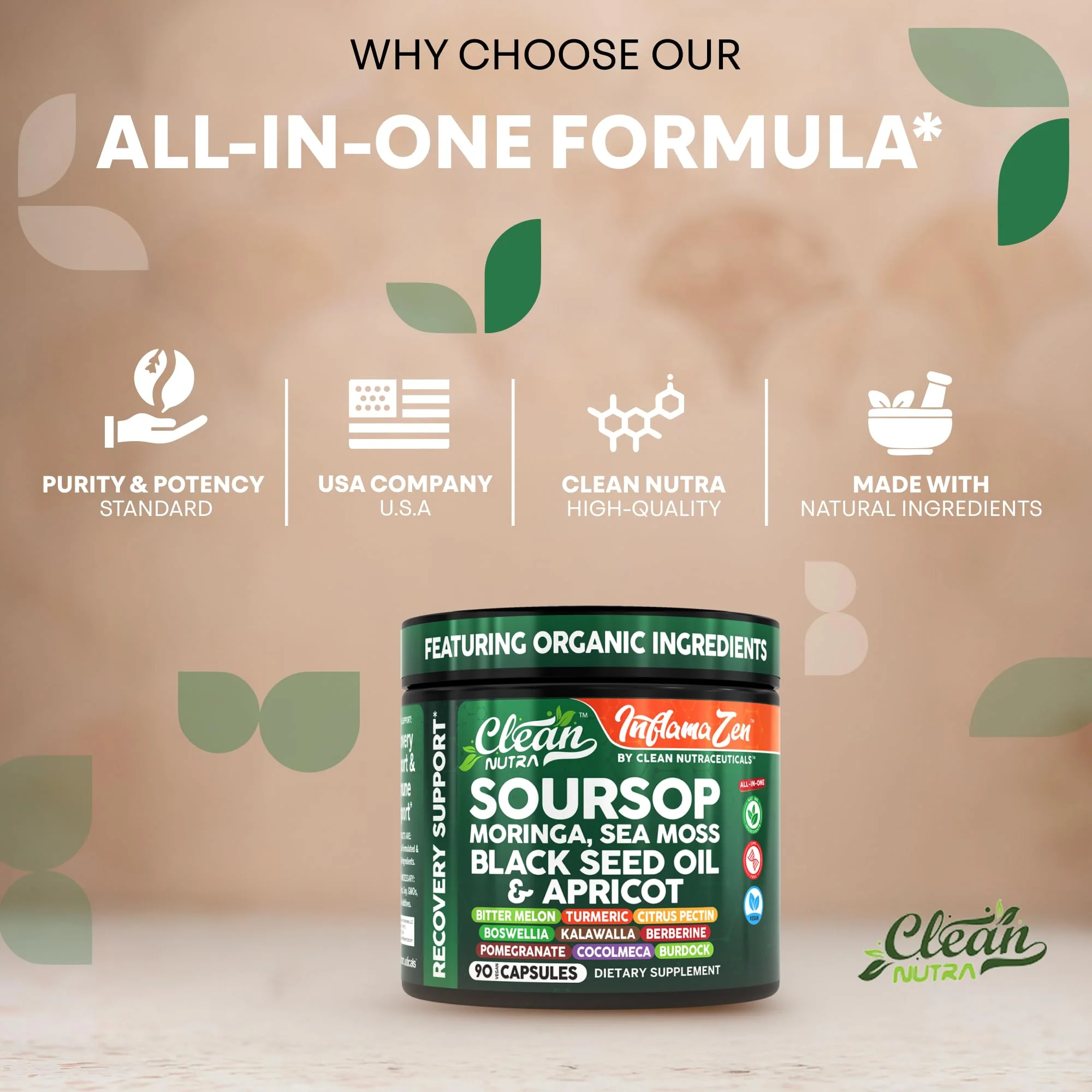 Clean Nutra Soursop Supplement with Moringa, Sea Moss & Berberine - Image 7