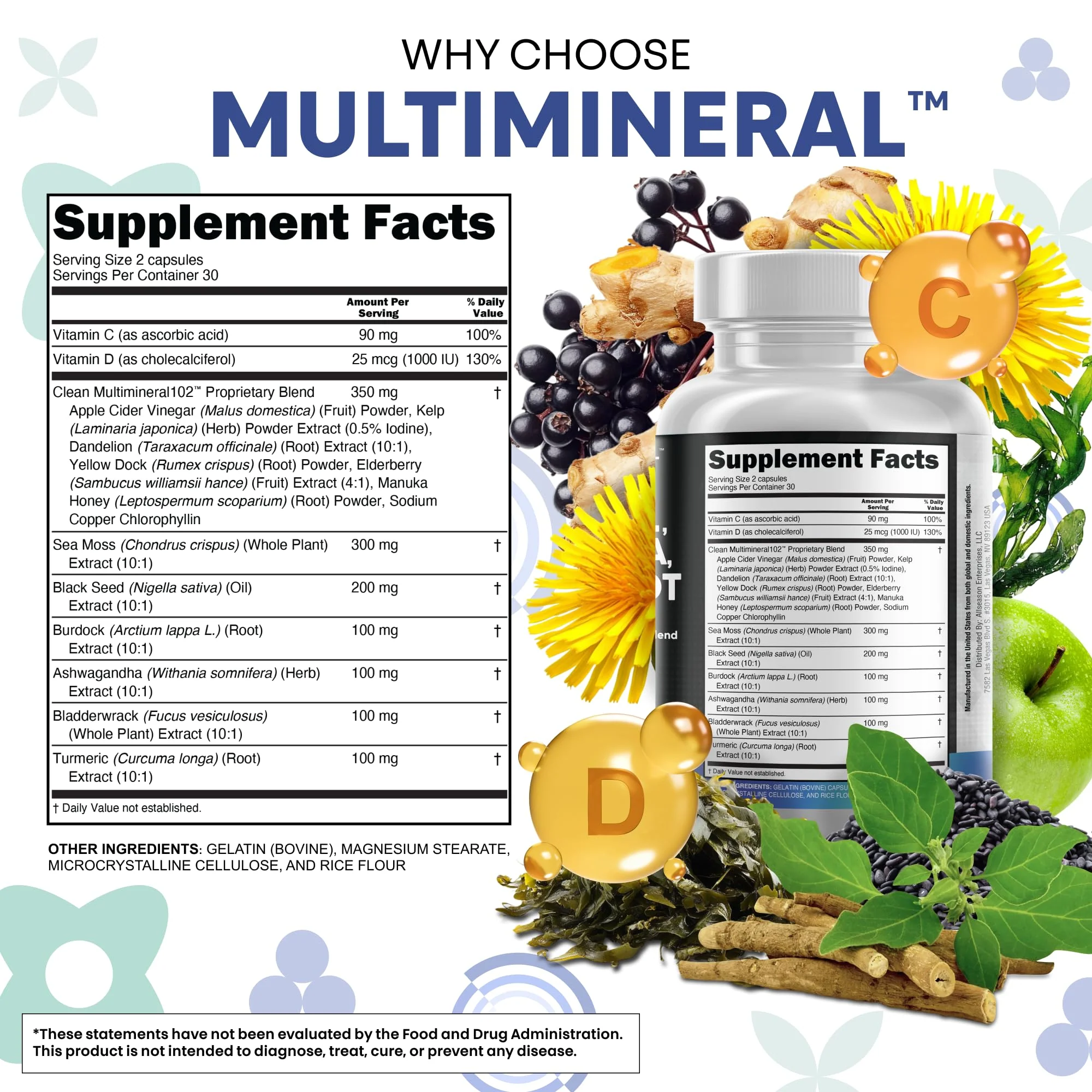 Clean Nutraceuticals 15-in-1 Sea Moss & Black Seed Oil 2-Pack | Ashwagandha Turmeric Blend - Image 13