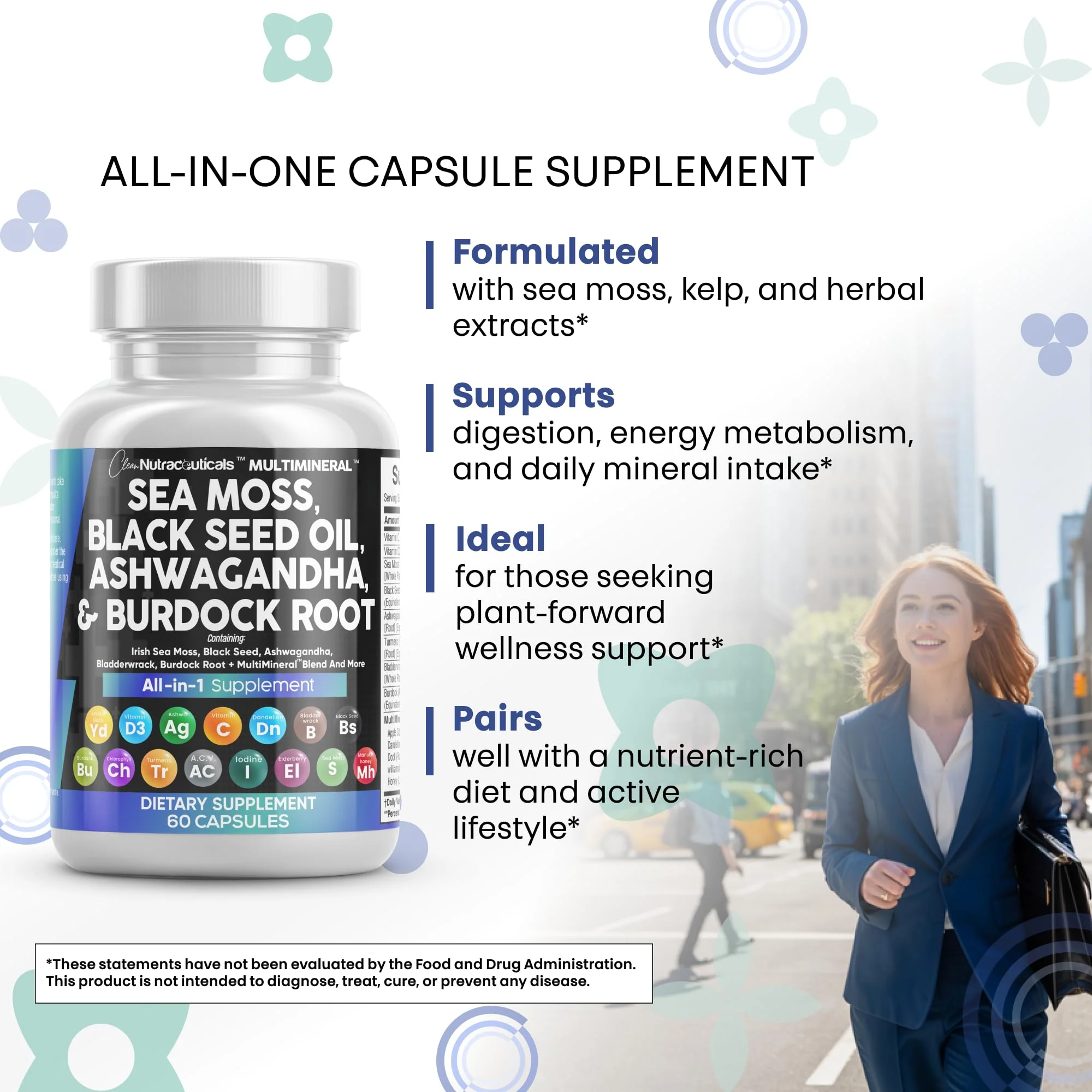 Clean Nutraceuticals 15-in-1 Sea Moss & Black Seed Oil 2-Pack | Ashwagandha Turmeric Blend - Image 6